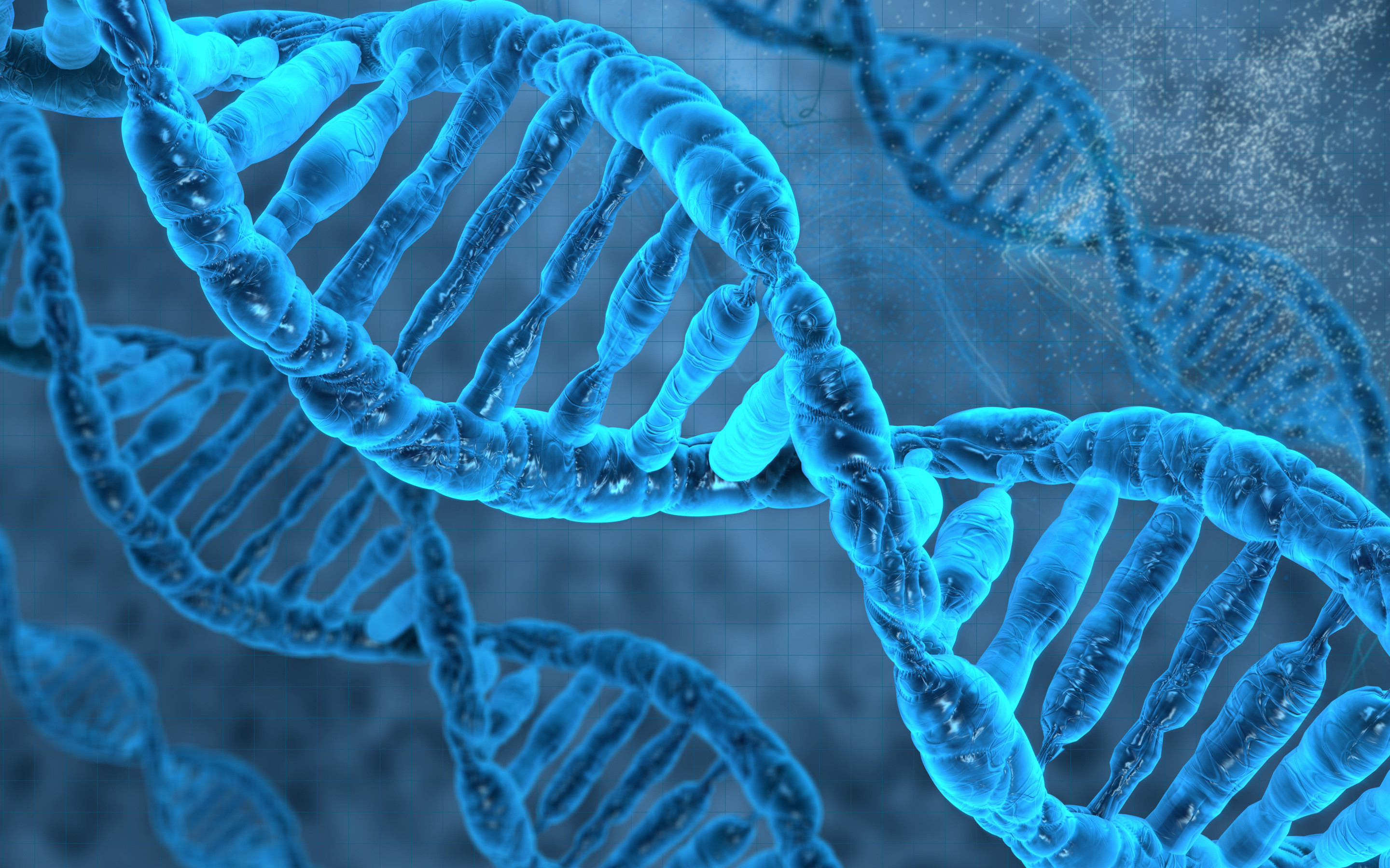 DNA, Doppia elica, Blu, 2880x1800, sfondo per PC