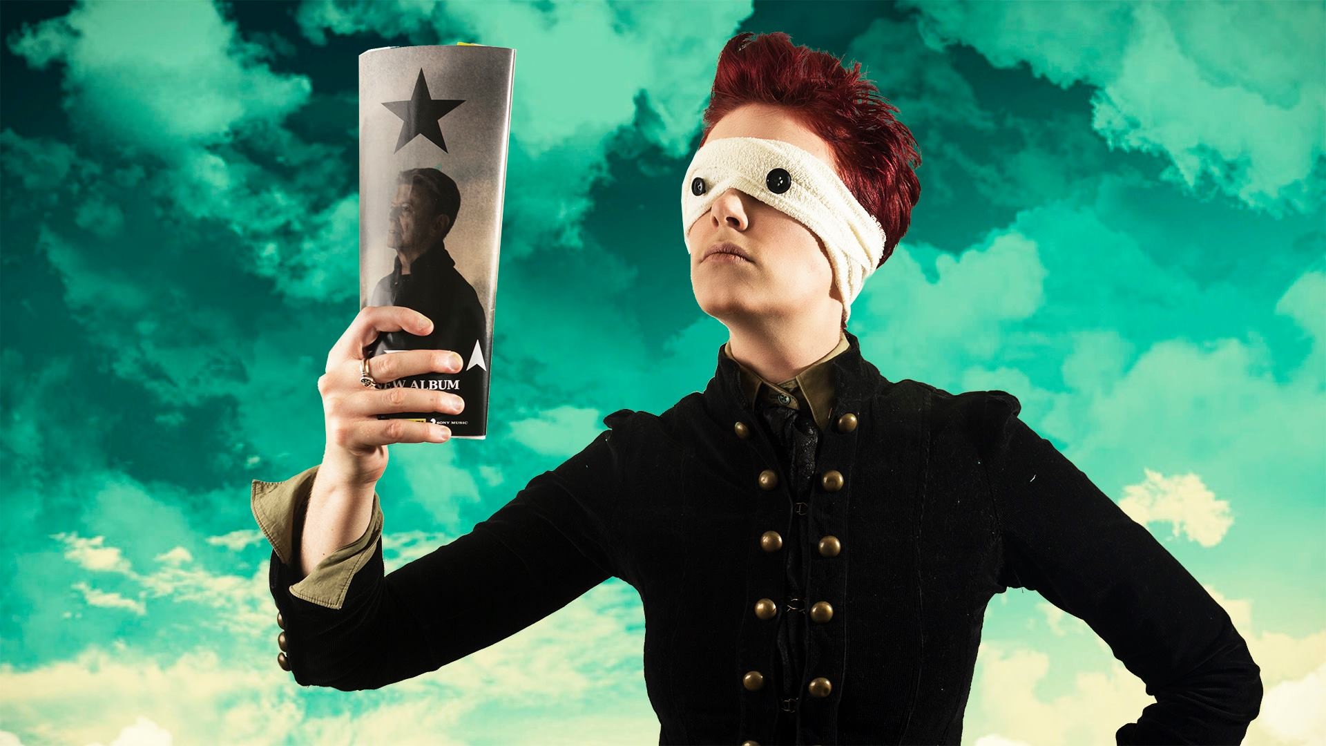 David Bowie, Blackstar, Benda sugli occhi, Cielo, Nuvole, Full HD, wallpaper per computer