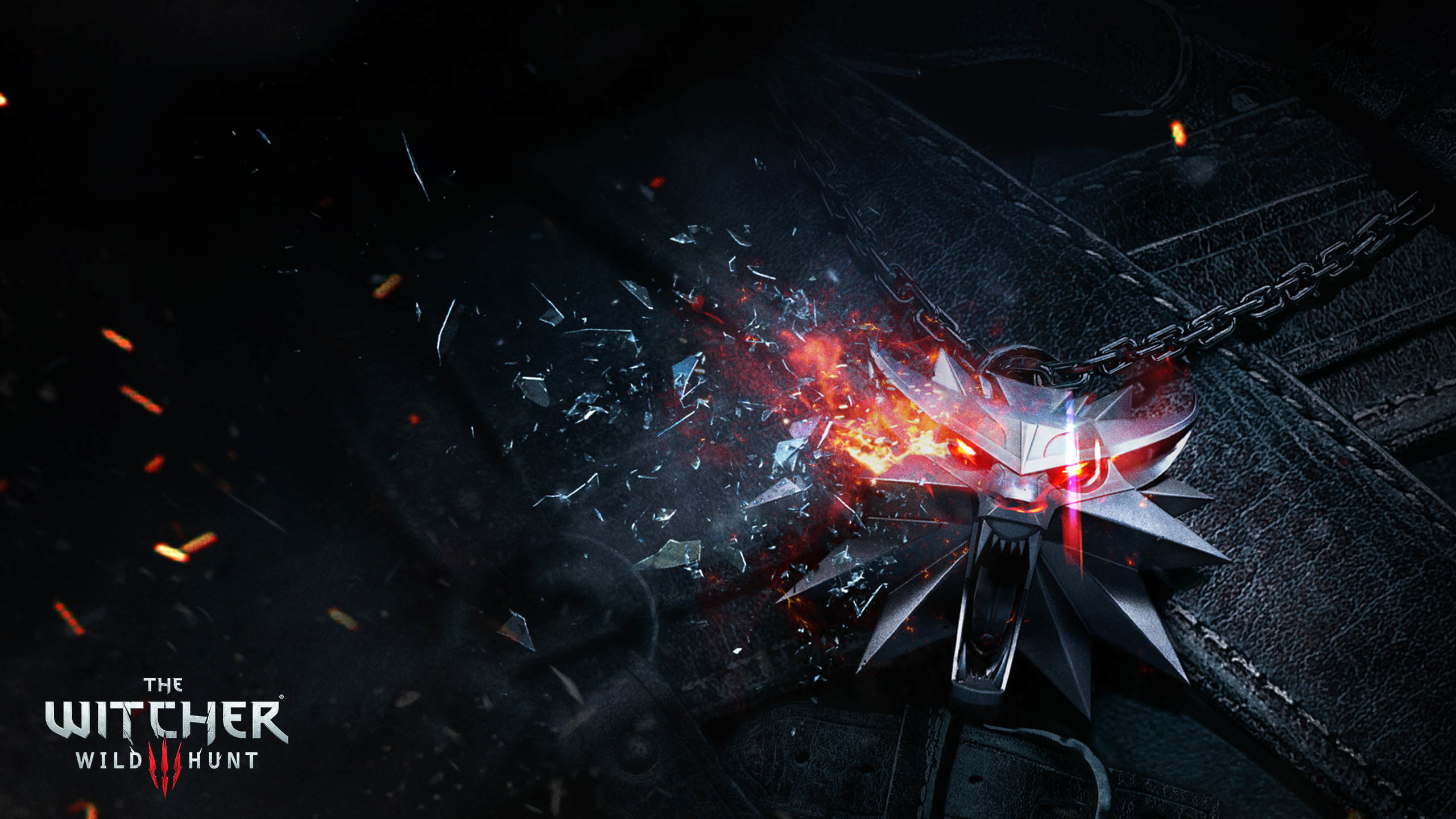 Medaglione del lupo, The Witcher 3: Wild Hunt, Catene, Scintille, sfondo per portatile