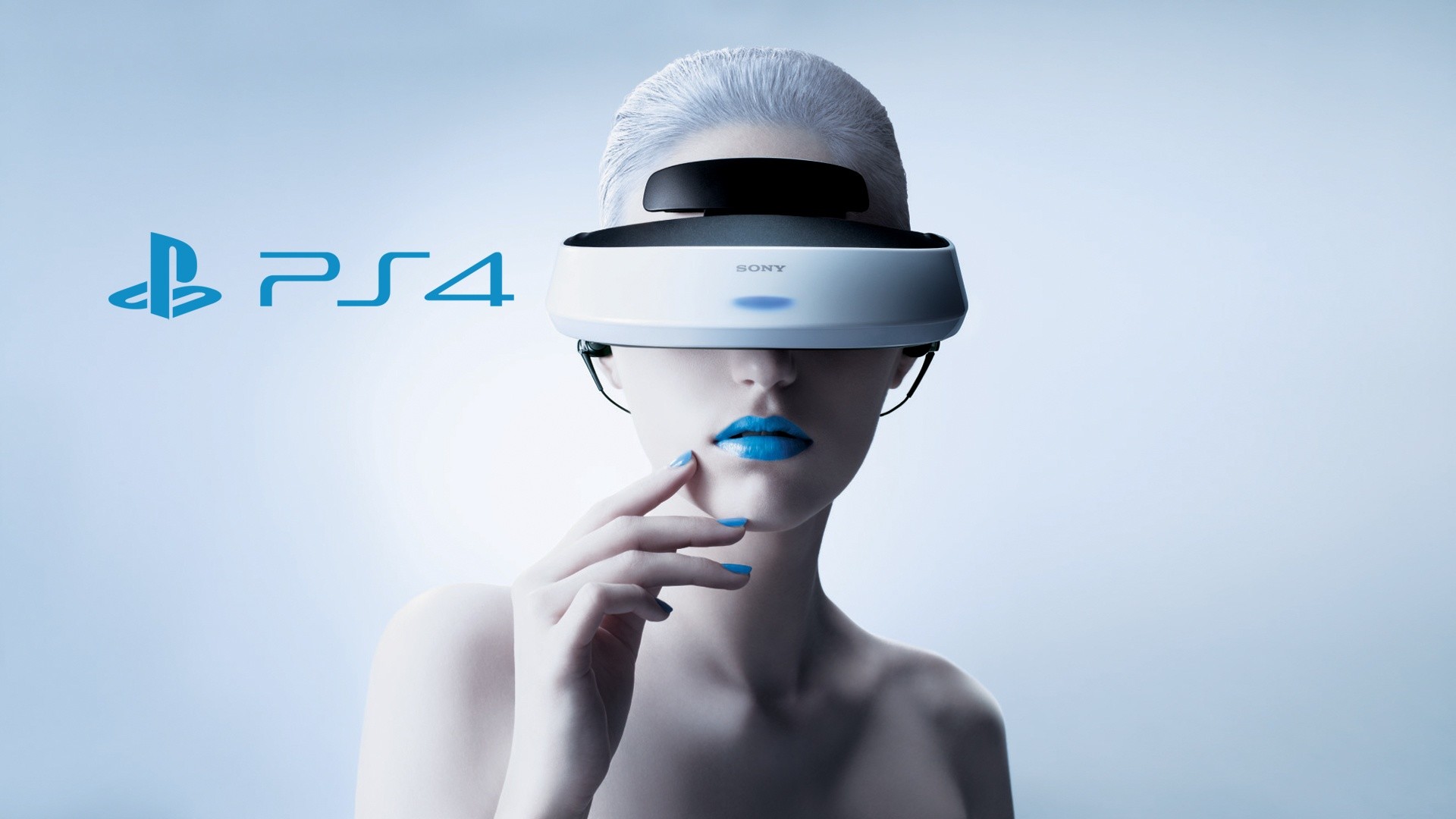 PlayStation 4, Visore, Donna, Labbra blu, Full HD, sfondo per portatile