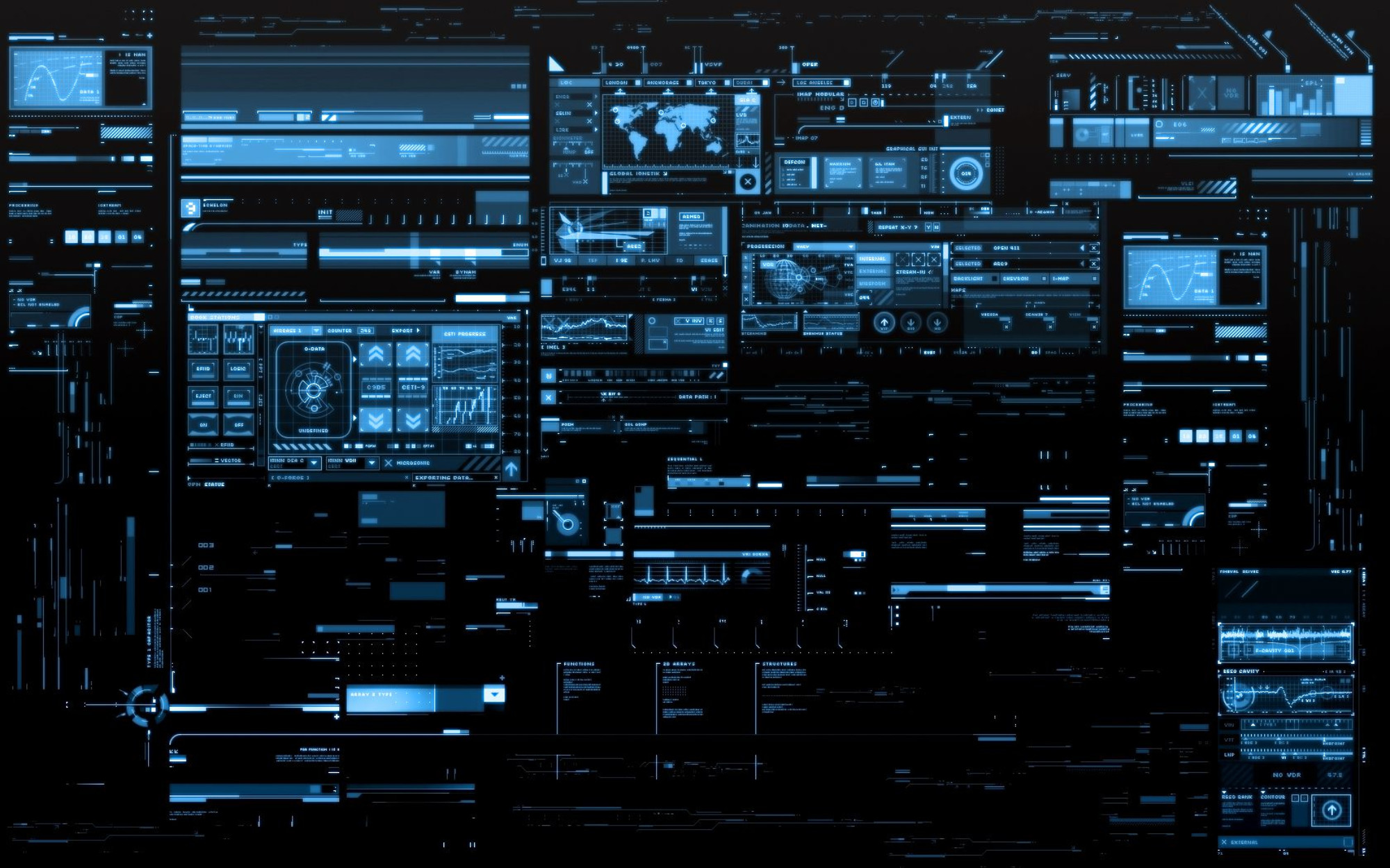 Interfaccia HUD, Schermi, Blu scuro, 2000x1250, sfondo MacBook Pro