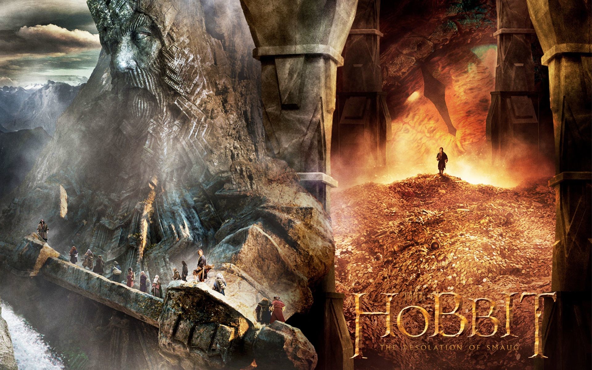 Erebor, Smaug, Lo Hobbit: La desolazione di Smaug, Statue, 16:10 Full HD, wallpaper widescreen