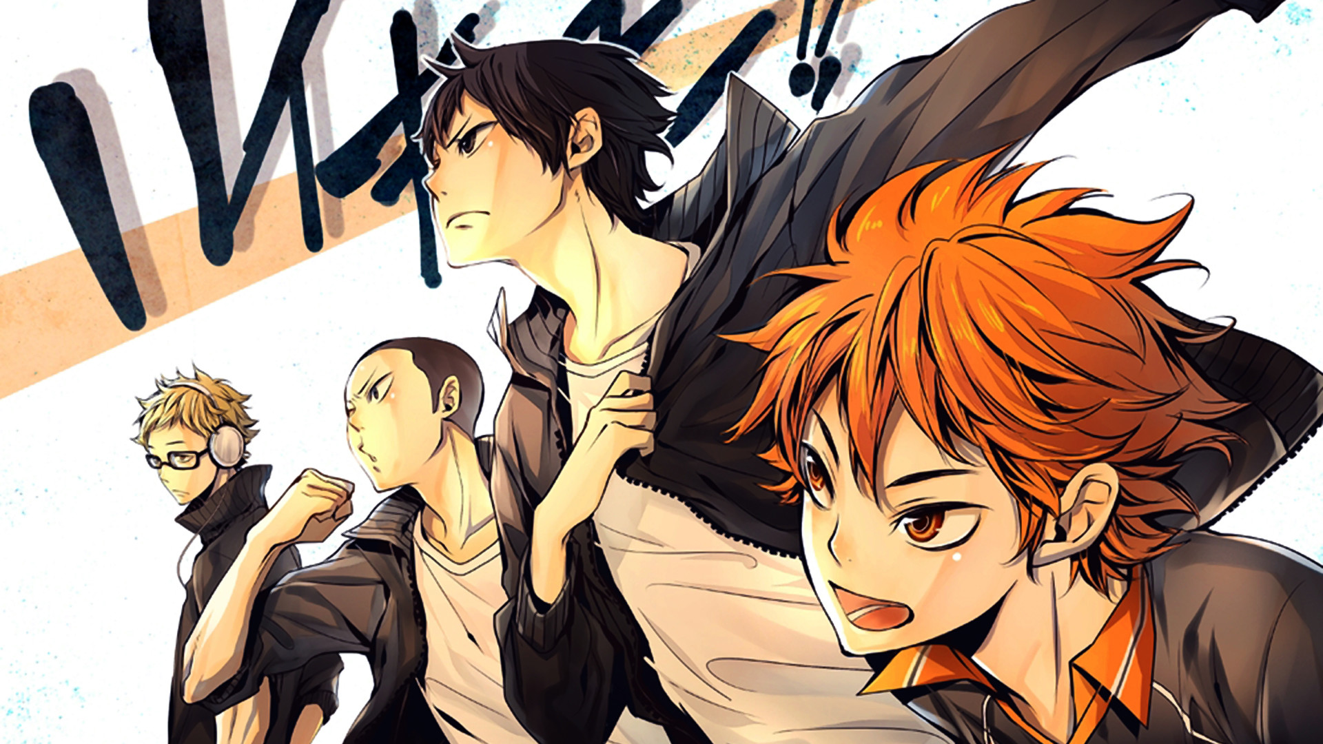 Shoyo Hinata, Tobio Kageyama, Kei Tsukishima, Haikyu!!, Manga, 16:9 Full HD, sfondo widescreen