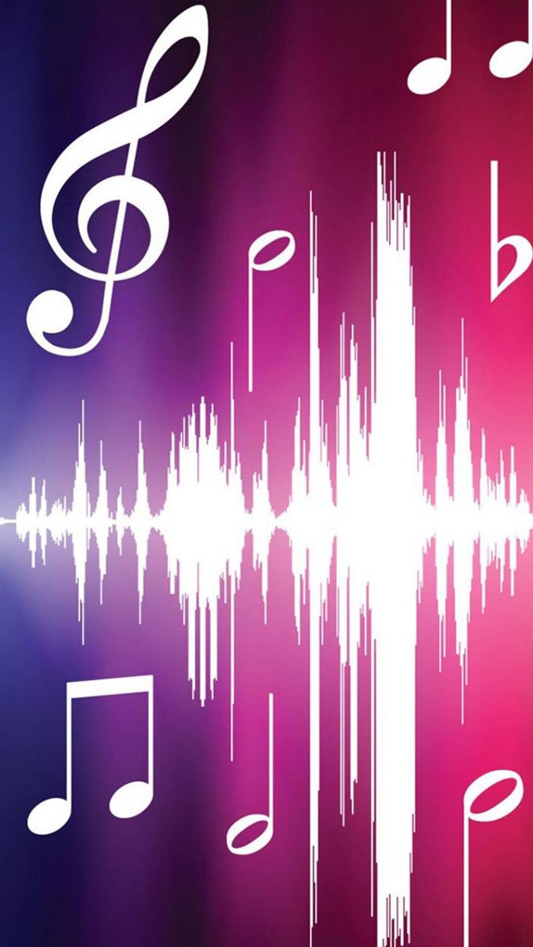 Chiave di violino, Note musicali, Onda sonora, Viola, Full HD, sfondo verticale per cellulare
