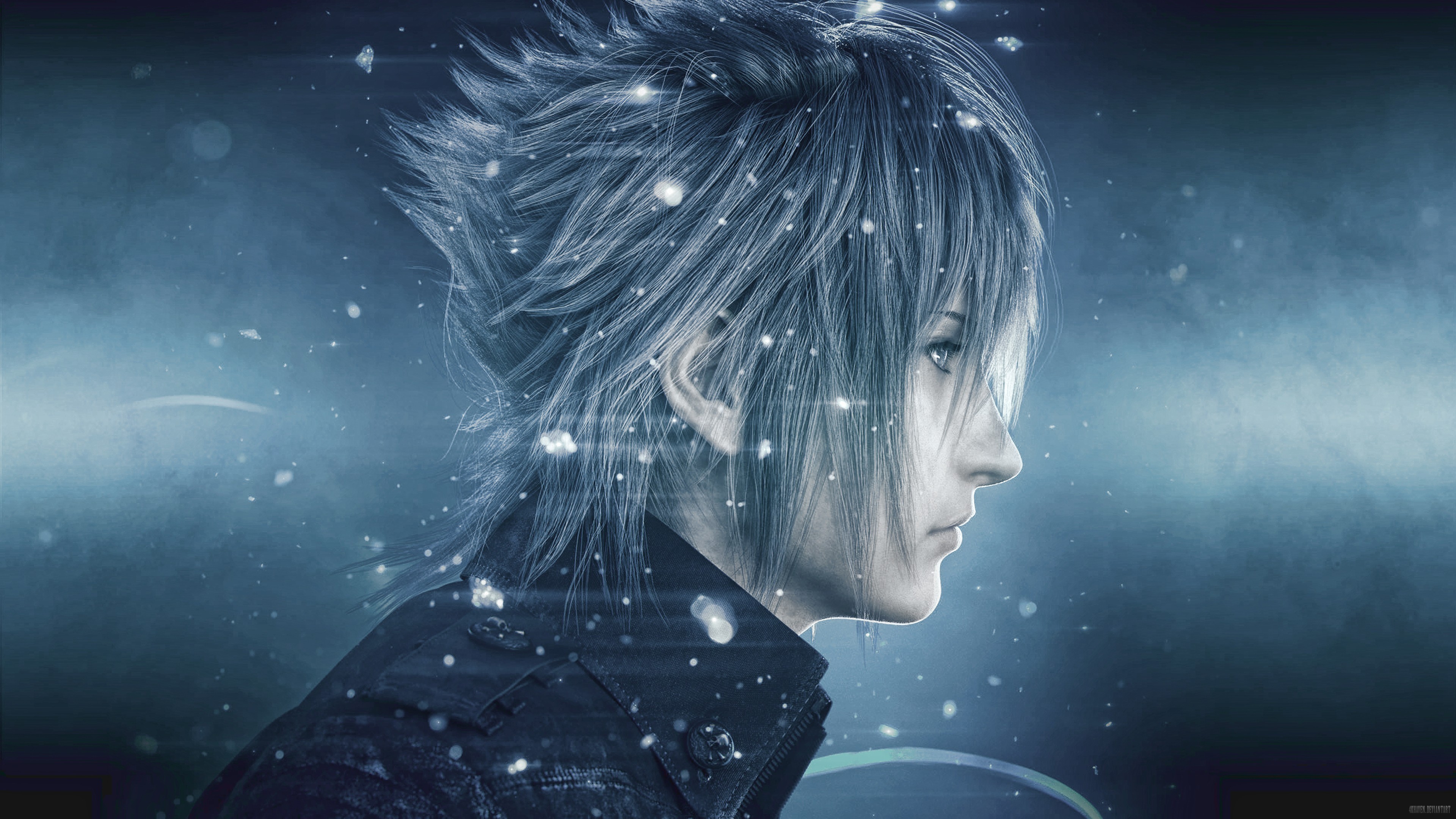 Noctis Lucis Caelum, Final Fantasy XV, Profilo, Blu, 4K, sfondo Windows 11