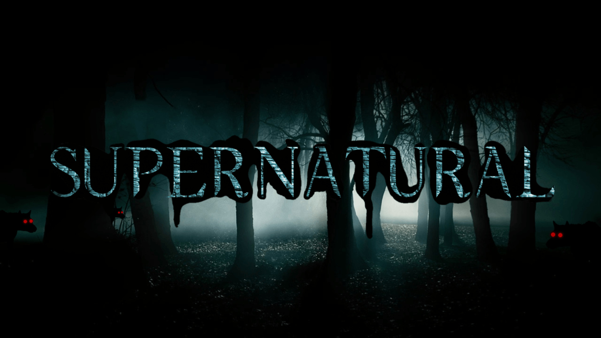 Logo Supernatural, Supernatural, Foresta, Notte, 1920x1080, immagine di sfondo