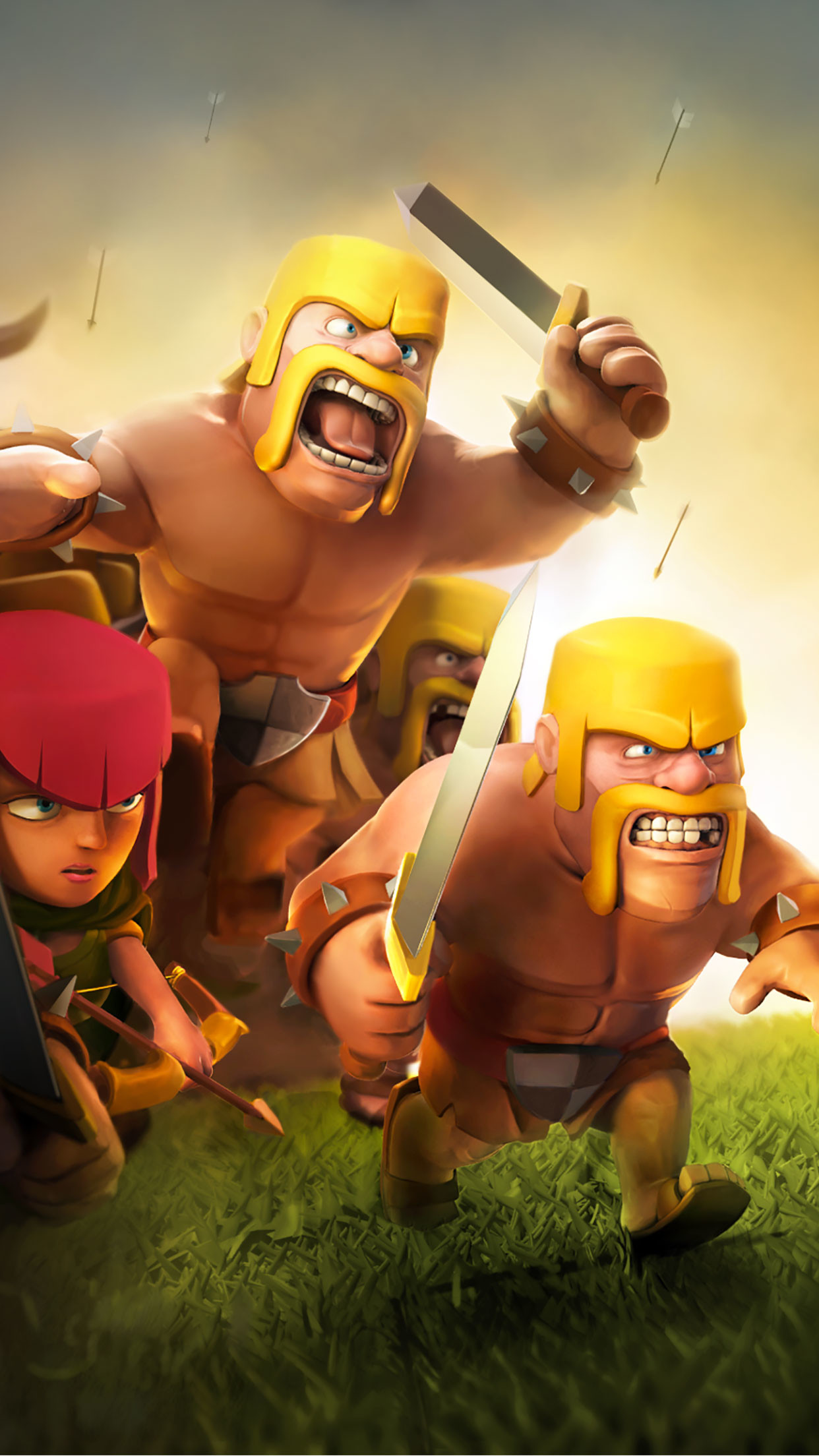 Barbaro, Arciera, Clash of Clans, Carica, Full HD, schermata di blocco del cellulare