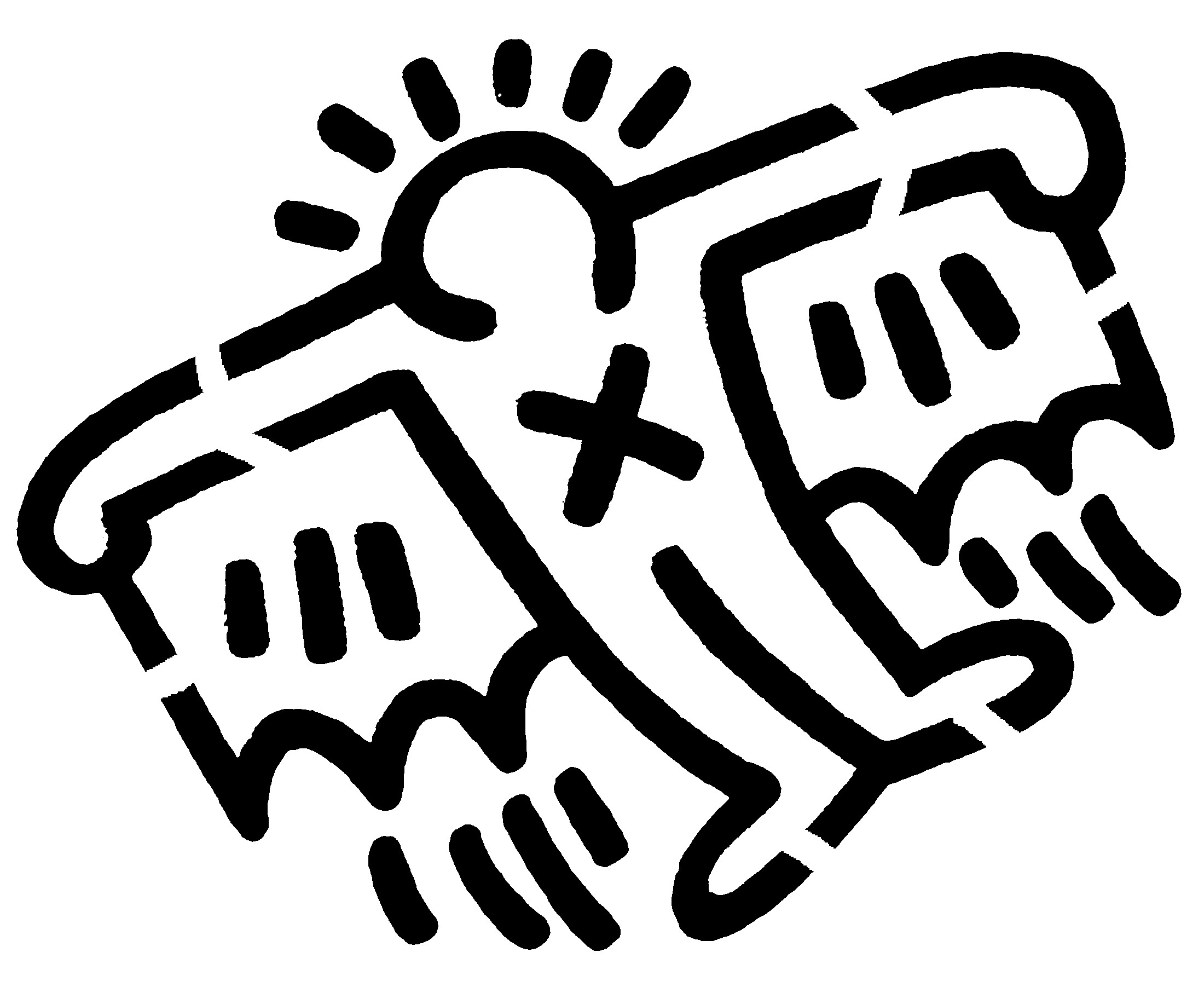 Keith Haring, Figure, Bianco e nero, Icona, Full HD, wallpaper desktop
