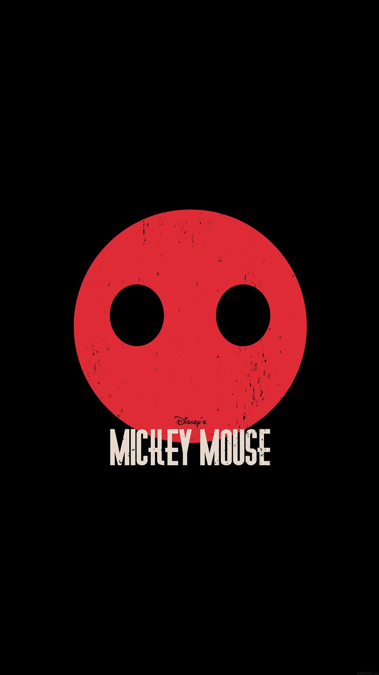 Topolino, Disney, Minimalista, Sfondo nero, schermata di blocco iPhone