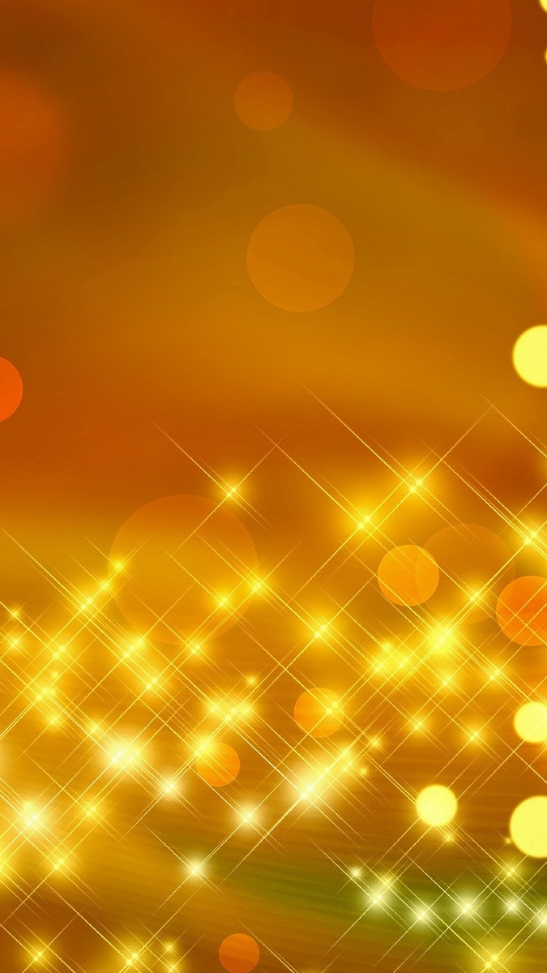 Luci dorate, Bokeh, Scintille, Arancione, Full HD, sfondo verticale per cellulare