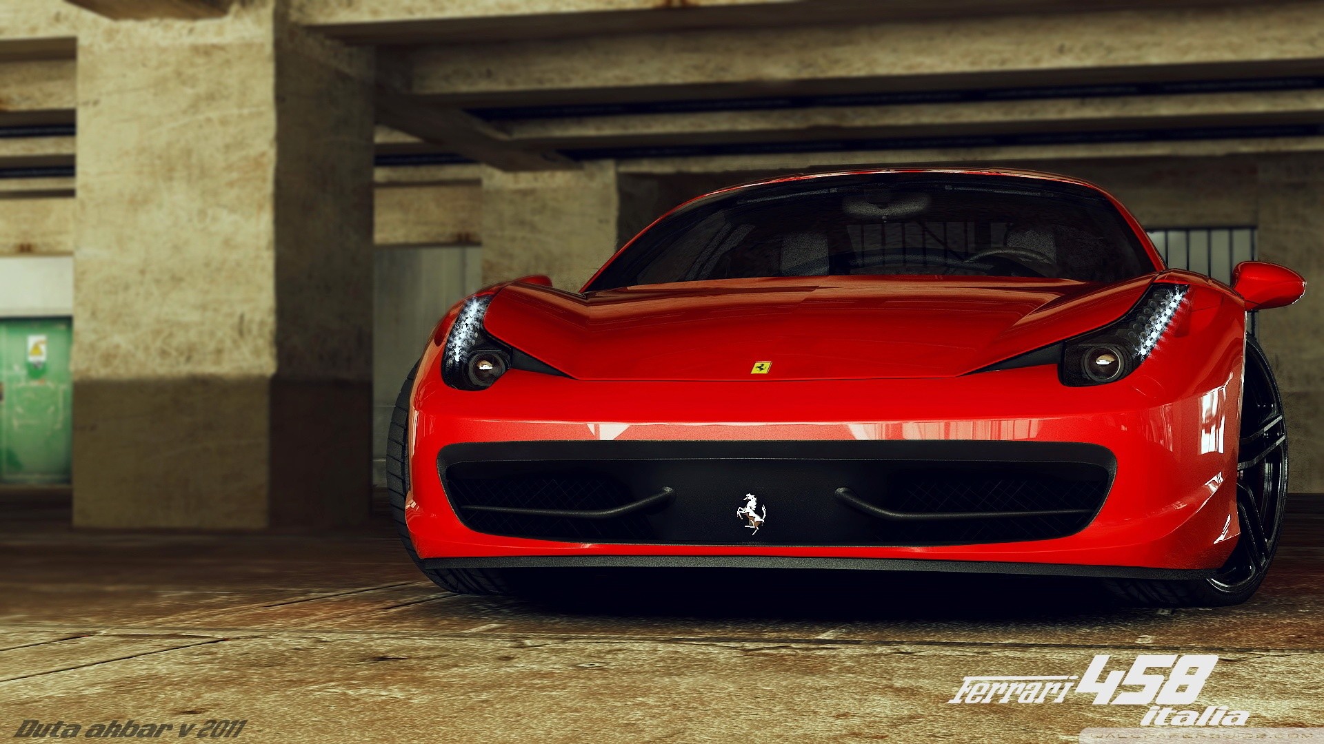 Ferrari 458 Italia, Ferrari, Vista frontale, Parcheggio, 1920x1080, immagine di sfondo