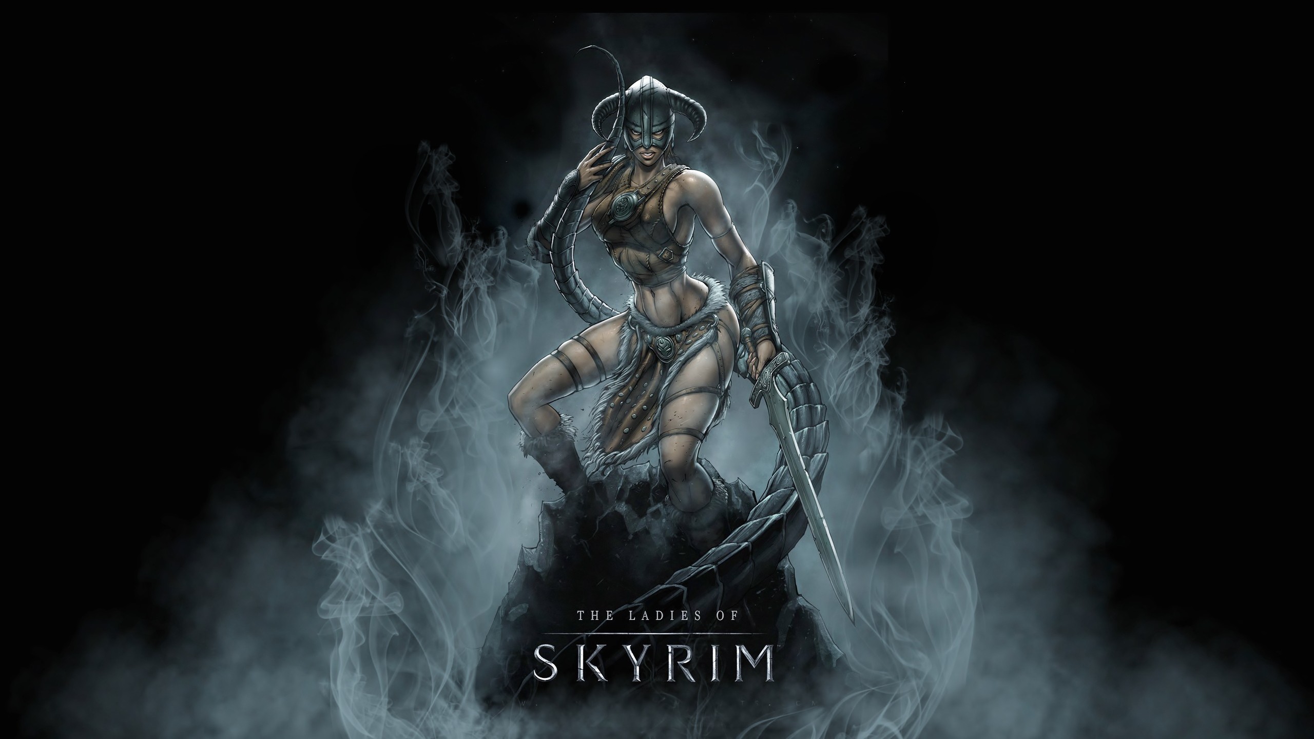 Lydia, The Elder Scrolls V: Skyrim, Fan art, Fumo, 2560x1440, immagine di sfondo