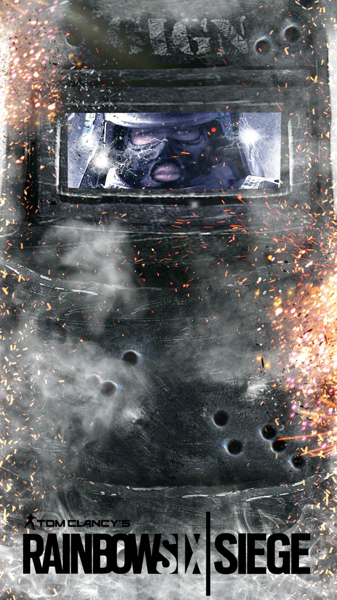 Tom Clancy's Rainbow Six Siege, Scudo balistico, Locandina, Fori di proiettile, sfondo iPhone