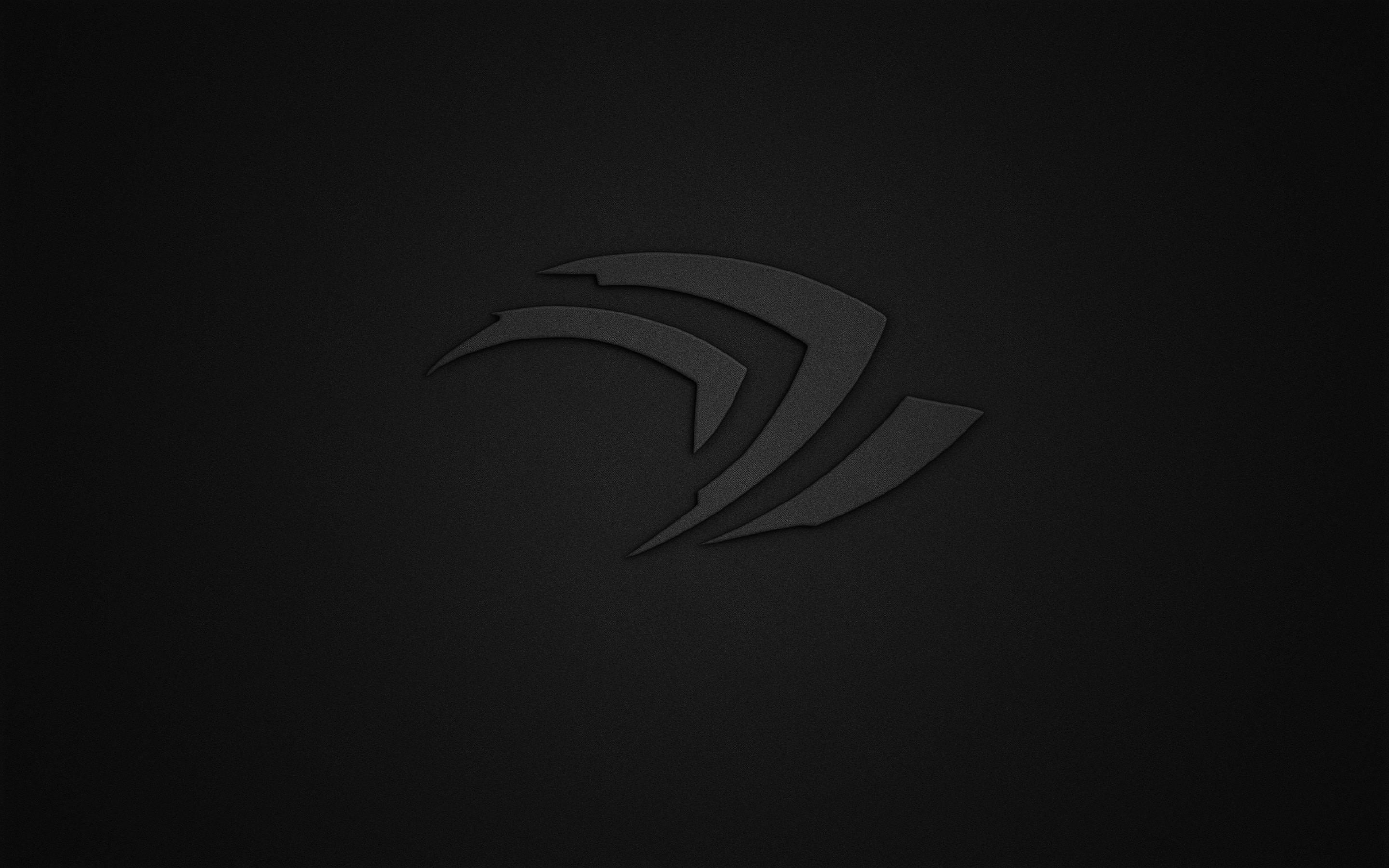 Logo Nvidia, Nvidia, Sfondo scuro, Minimal, 16:10 2K, wallpaper widescreen