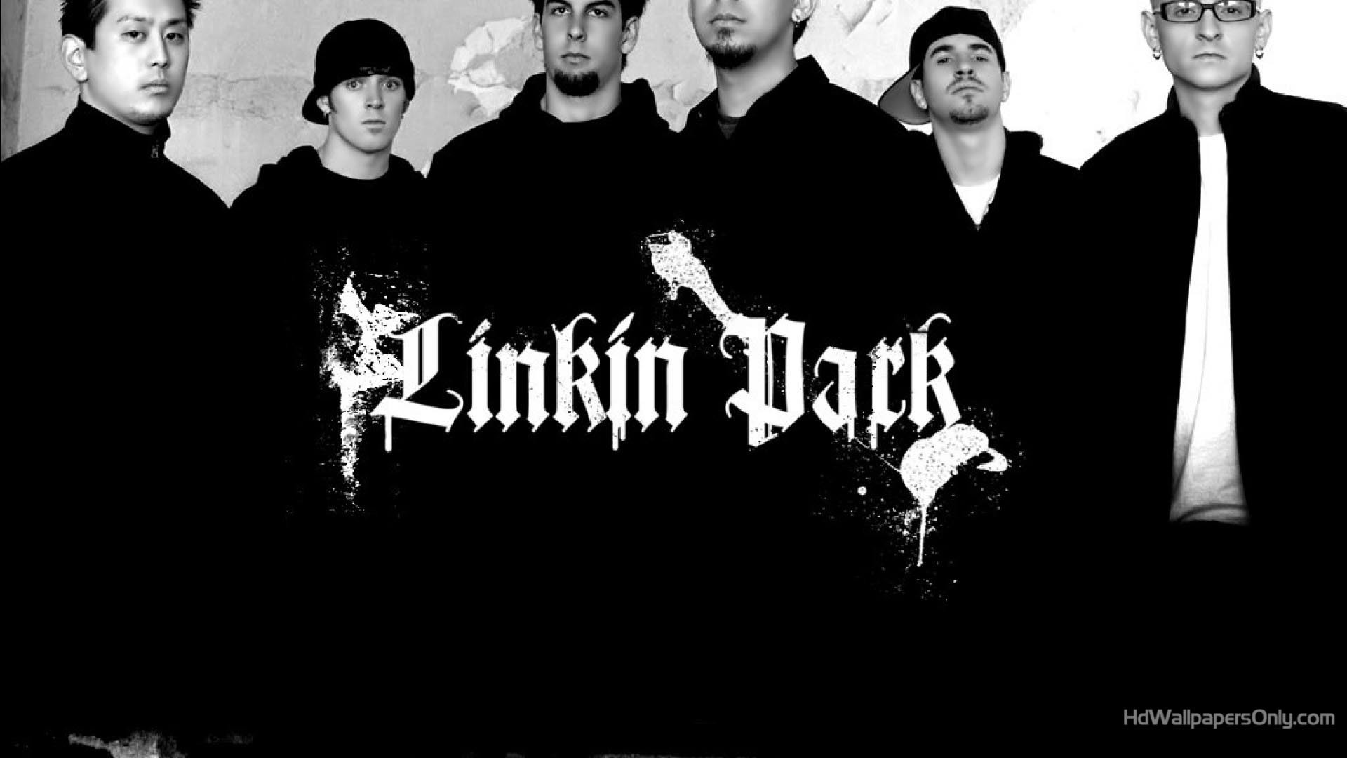 Linkin Park, Chester Bennington, Mike Shinoda, Logo, Bianco e nero, wallpaper desktop Full HD