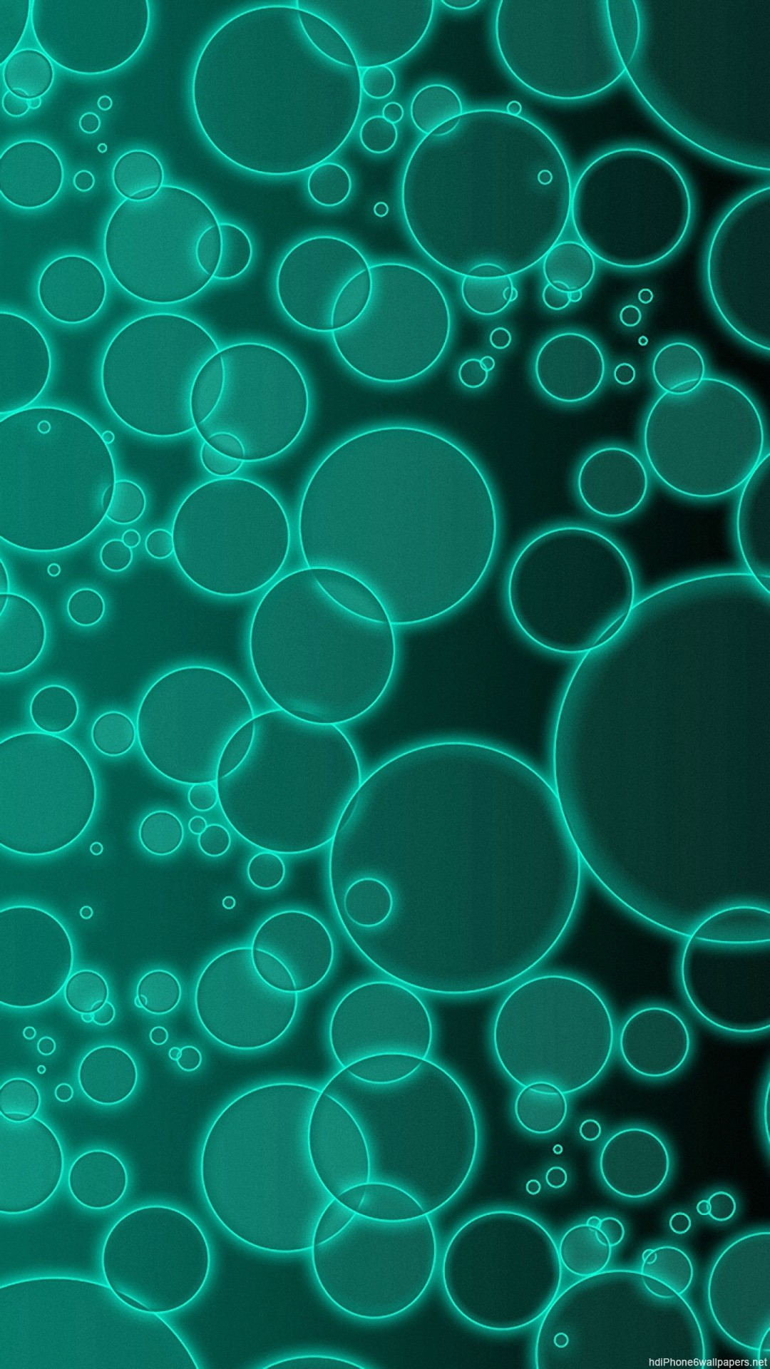 Cerchi, Bolle, Verde acqua, Motivo, sfondo iPhone 6 Full HD