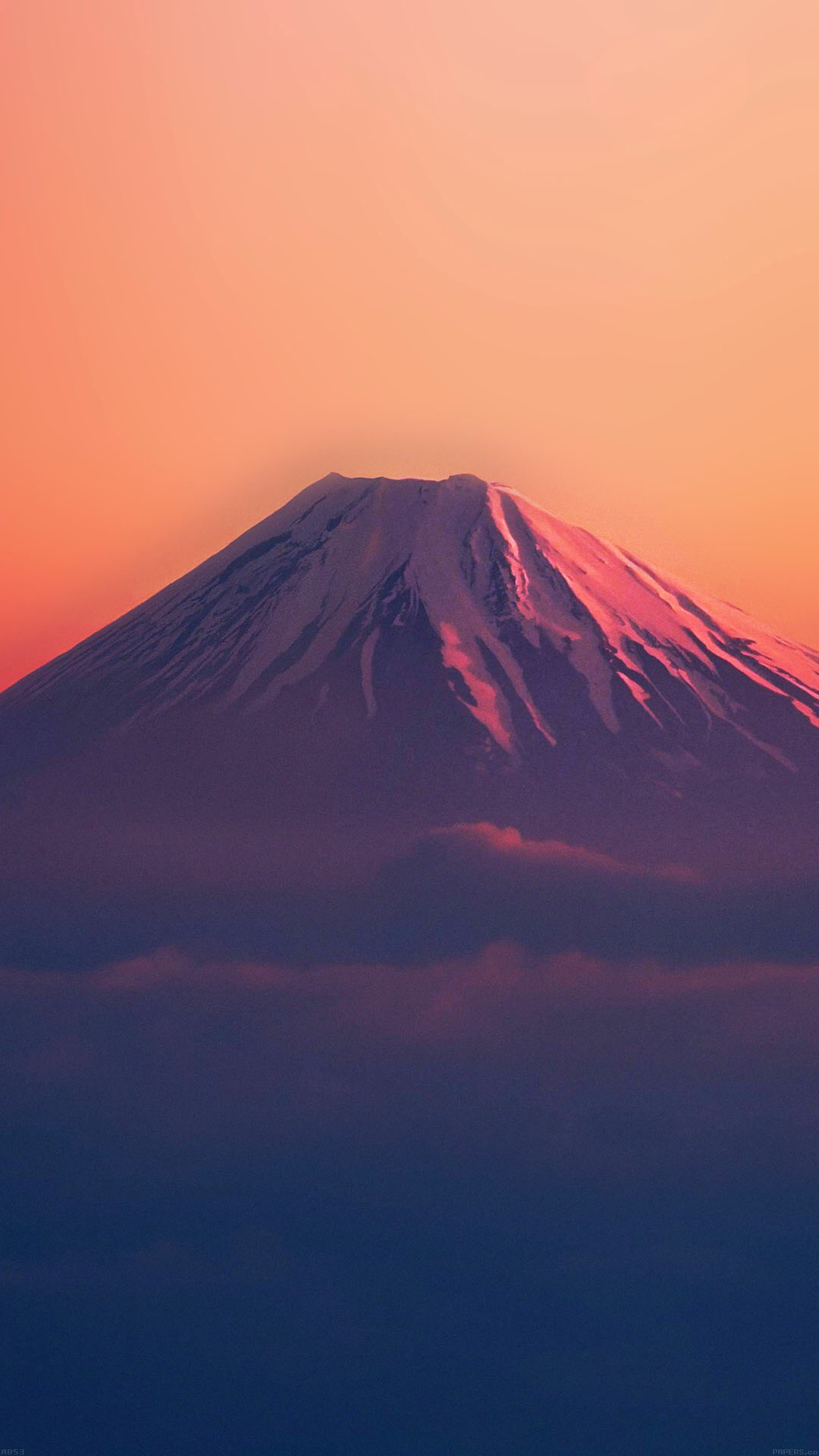 Monte Fuji, Giappone, Tramonto, Rosa, sfondo Full HD per cellulare
