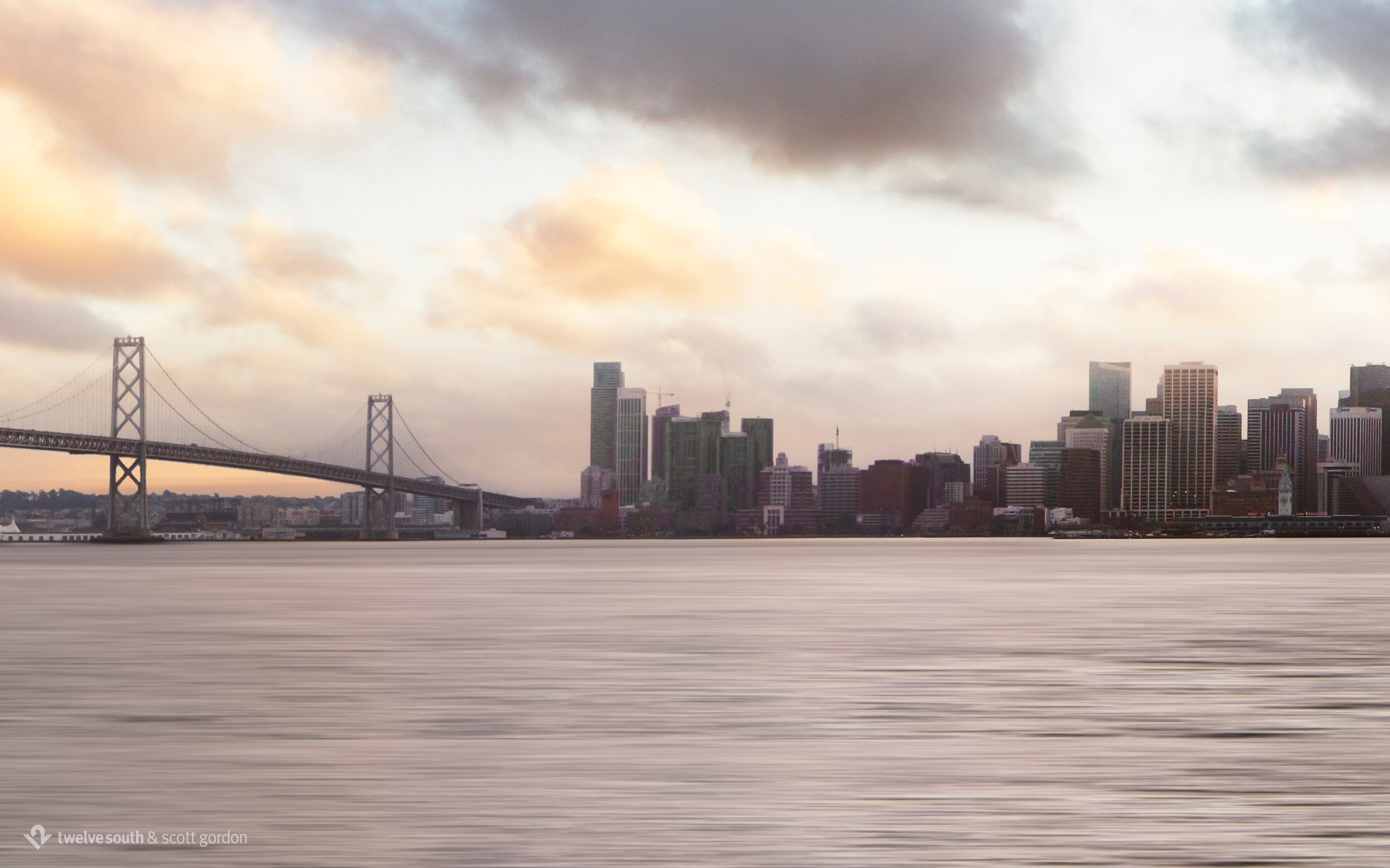 Bay Bridge, San Francisco, Skyline, Lunga esposizione, 2880x1800, sfondo MacBook Pro