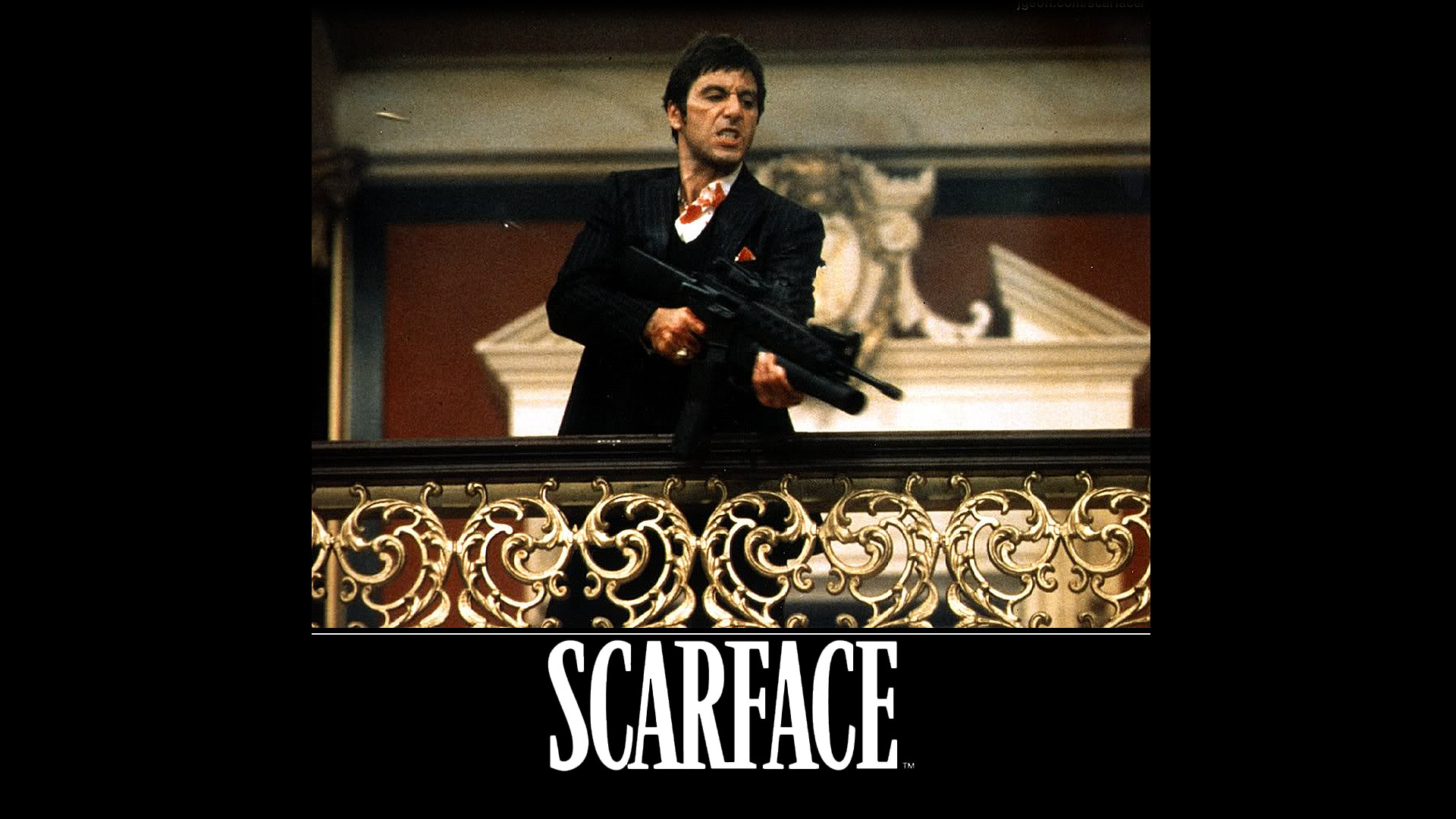 Scarface, Tony Montana, Al Pacino, Fucile, Balcone, Full HD 1080p, sfondo desktop