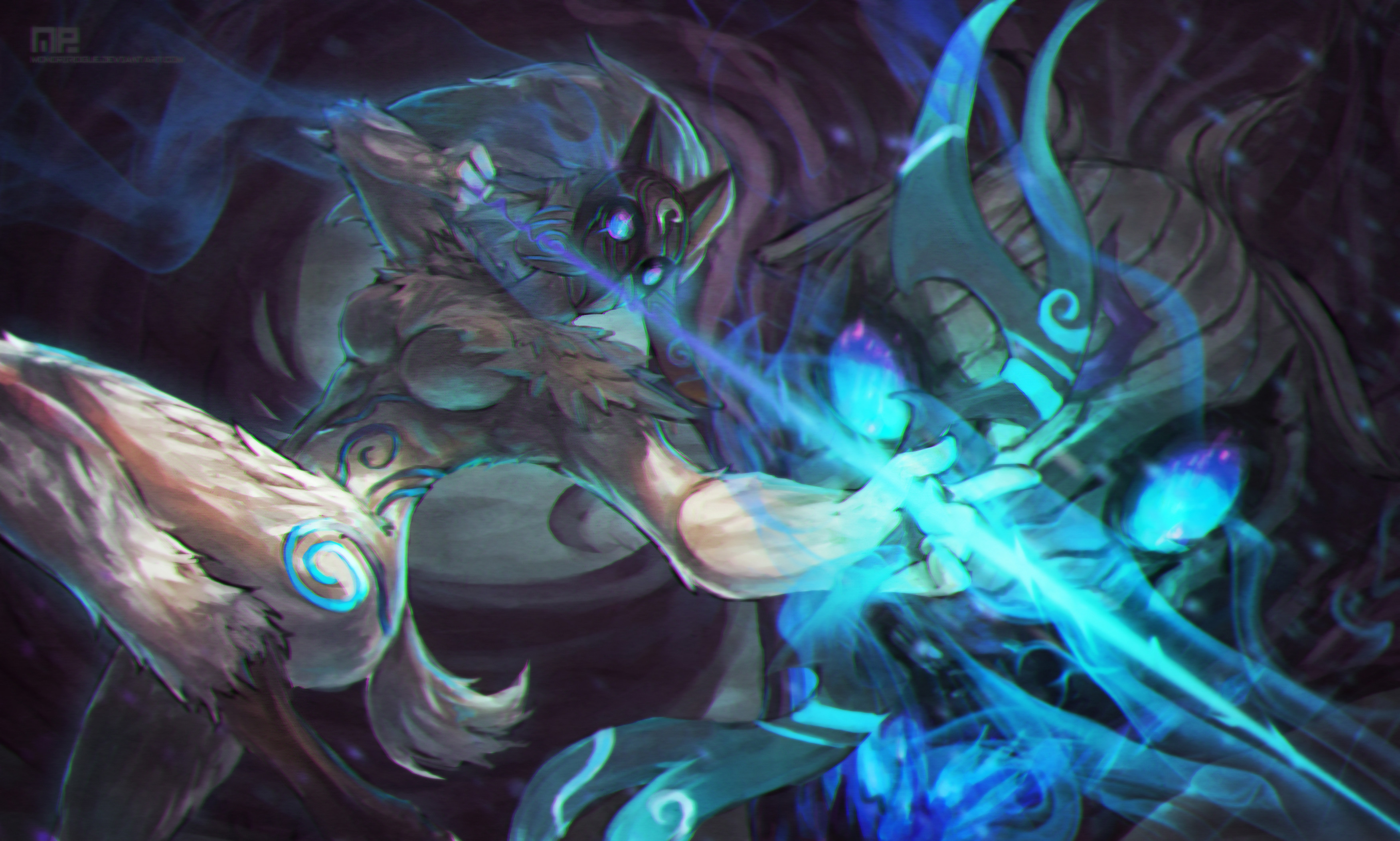 Kindred, League of Legends, Arco, Blu, 2K, sfondo desktop