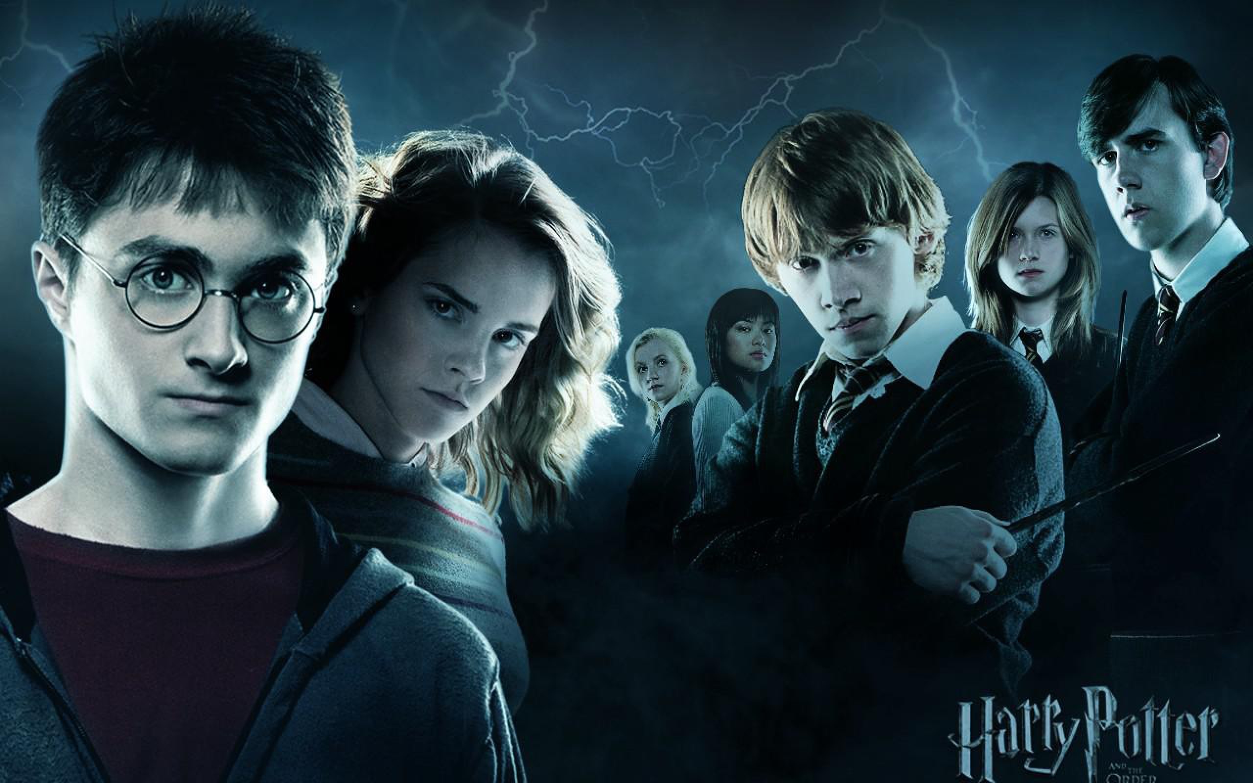 Harry Potter e l'Ordine della Fenice, Daniel Radcliffe, Emma Watson, Rupert Grint, Locandina, sfondo 2K