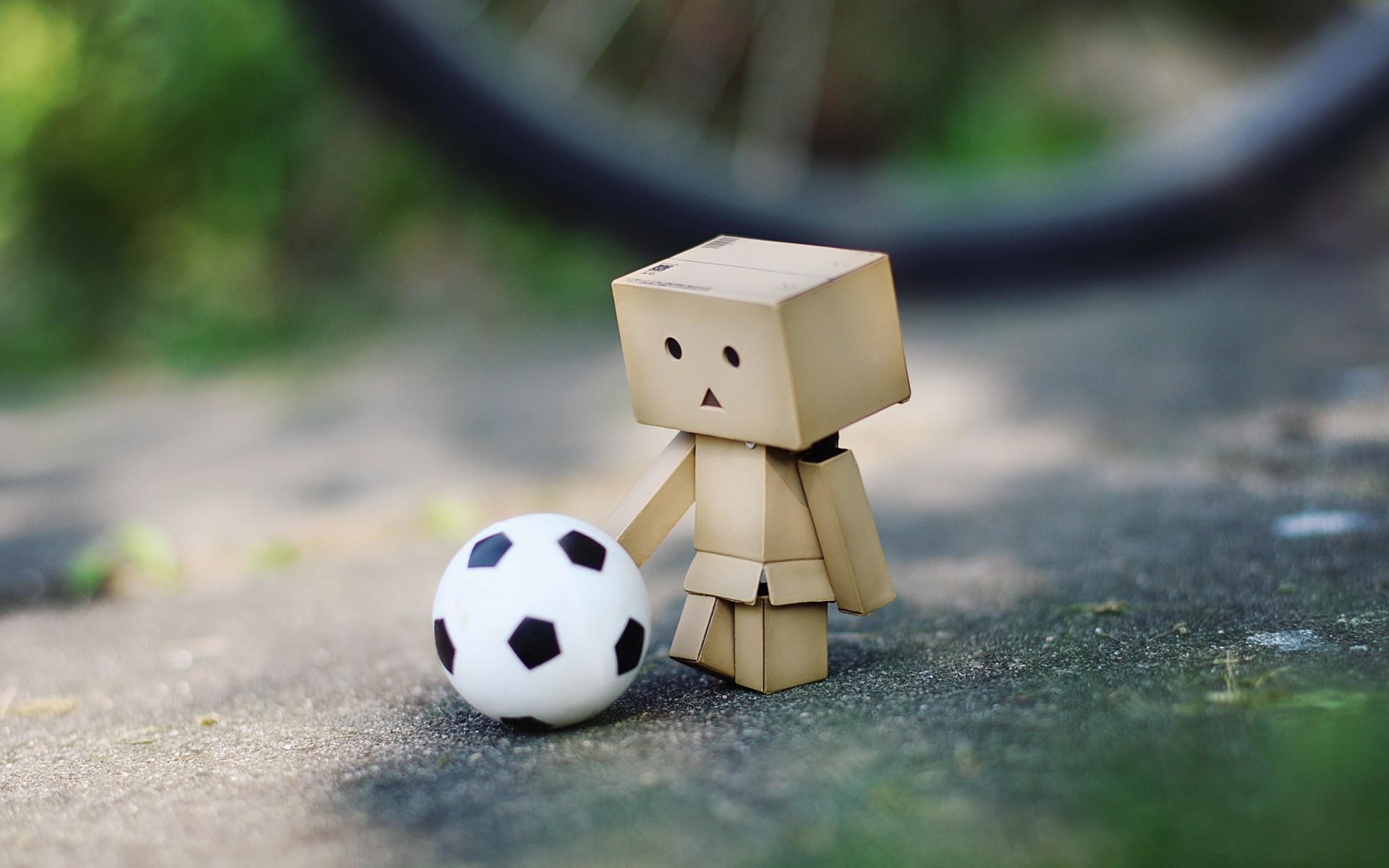 Danbo, Pallone da calcio, Giocattolo, Macro, 1920x1200, sfondo per PC