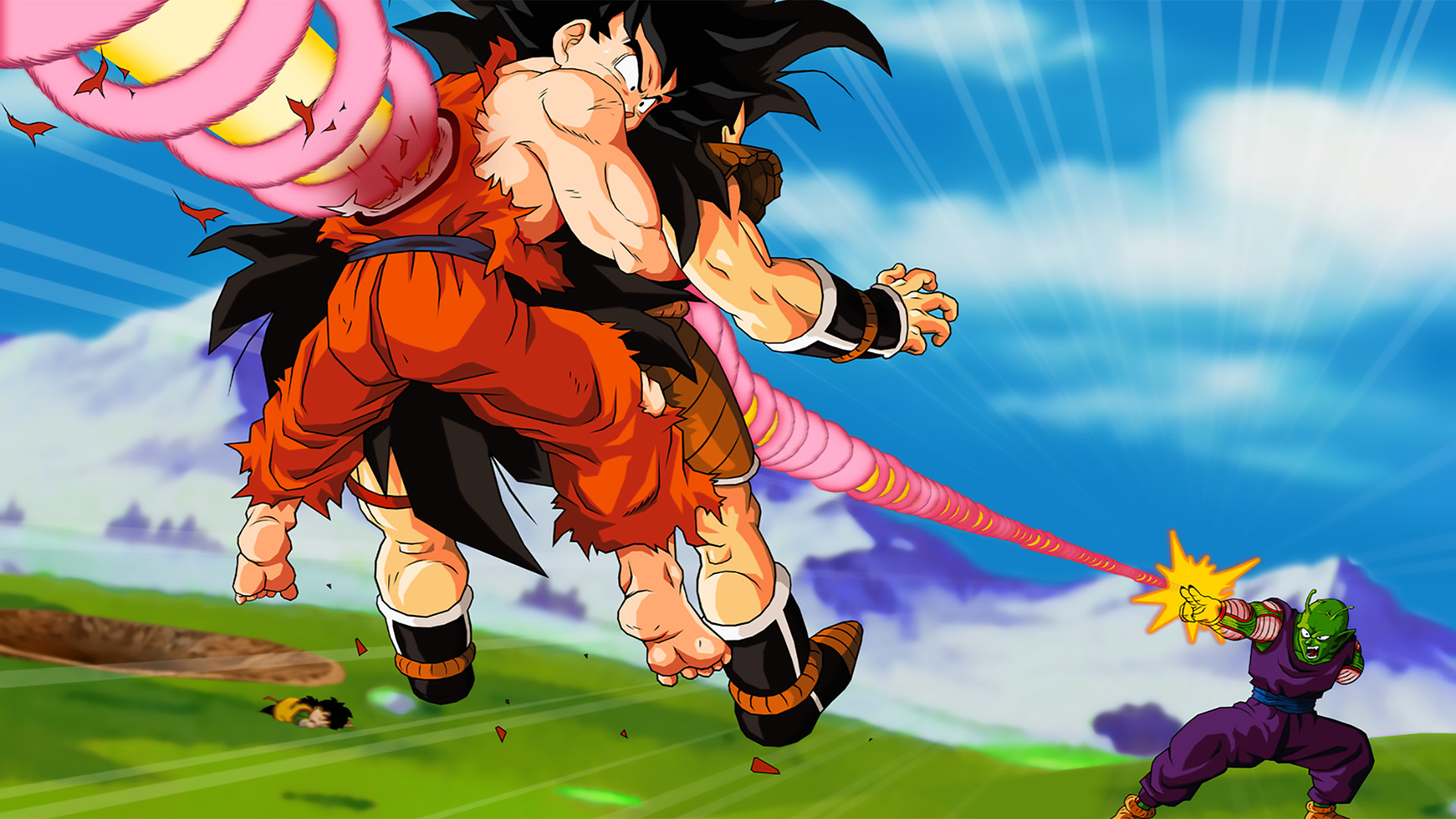 Goku, Piccolo, Raditz, Makankosappo, Dragon Ball Z, Full HD, sfondo Windows 11