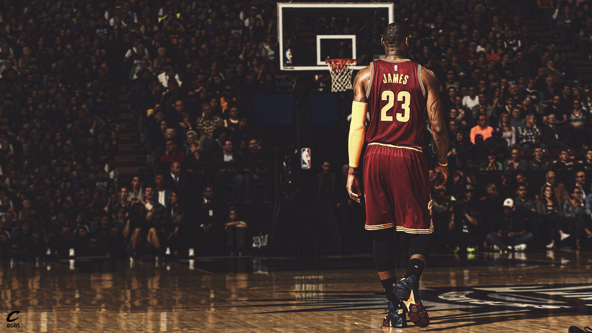 LeBron James, Cleveland Cavaliers, NBA, Campo da basket, Numero 23, sfondo Full HD per portatile
