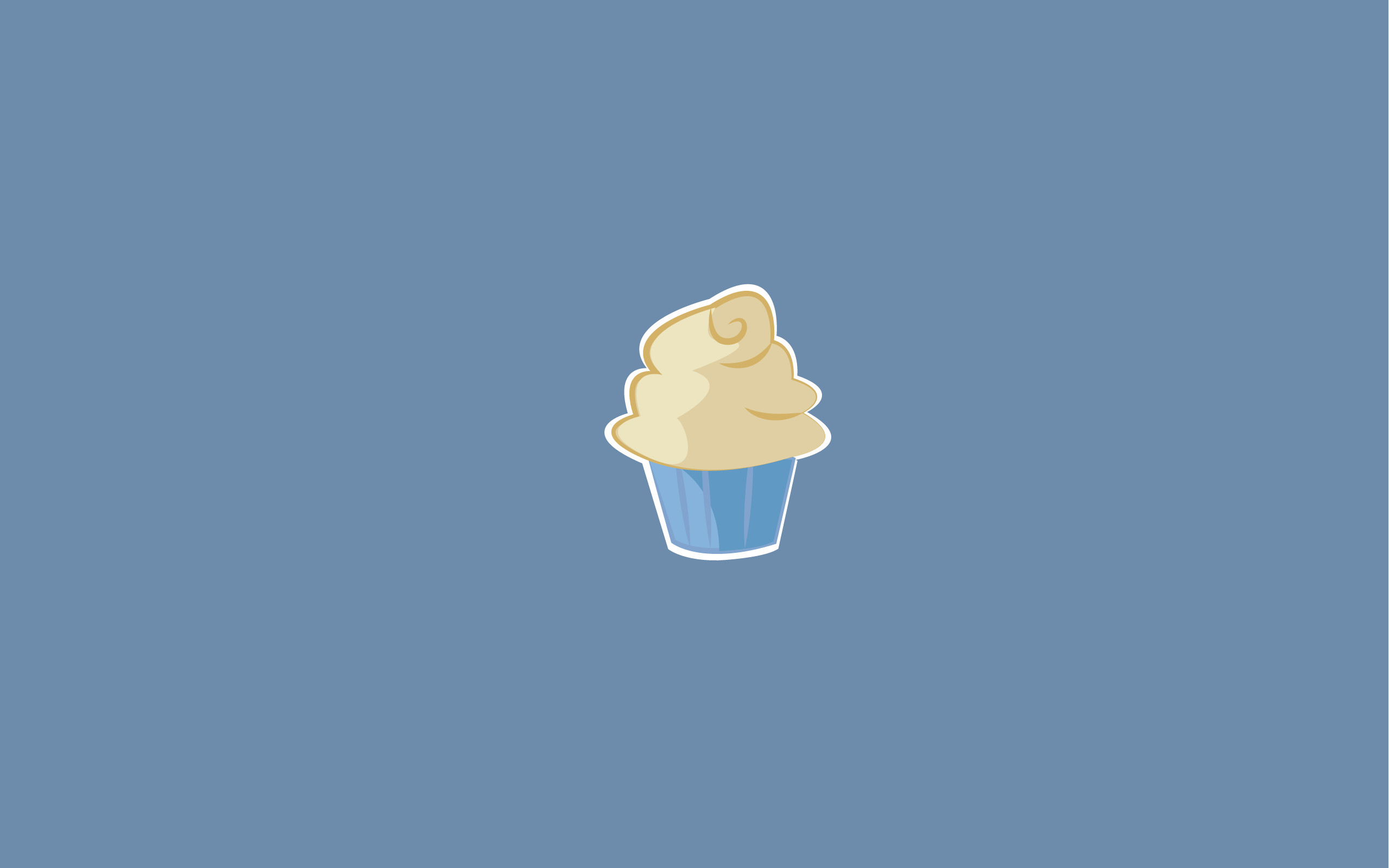 Cupcake, Minimalismo, Sfondo blu, Kawaii, 16:10 2K, wallpaper widescreen