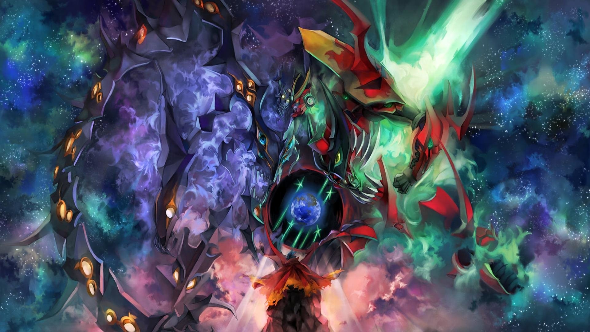 Tengen Toppa Gurren Lagann, Gurren Lagann, Mecha, Spazio, Galassia, sfondo desktop Full HD