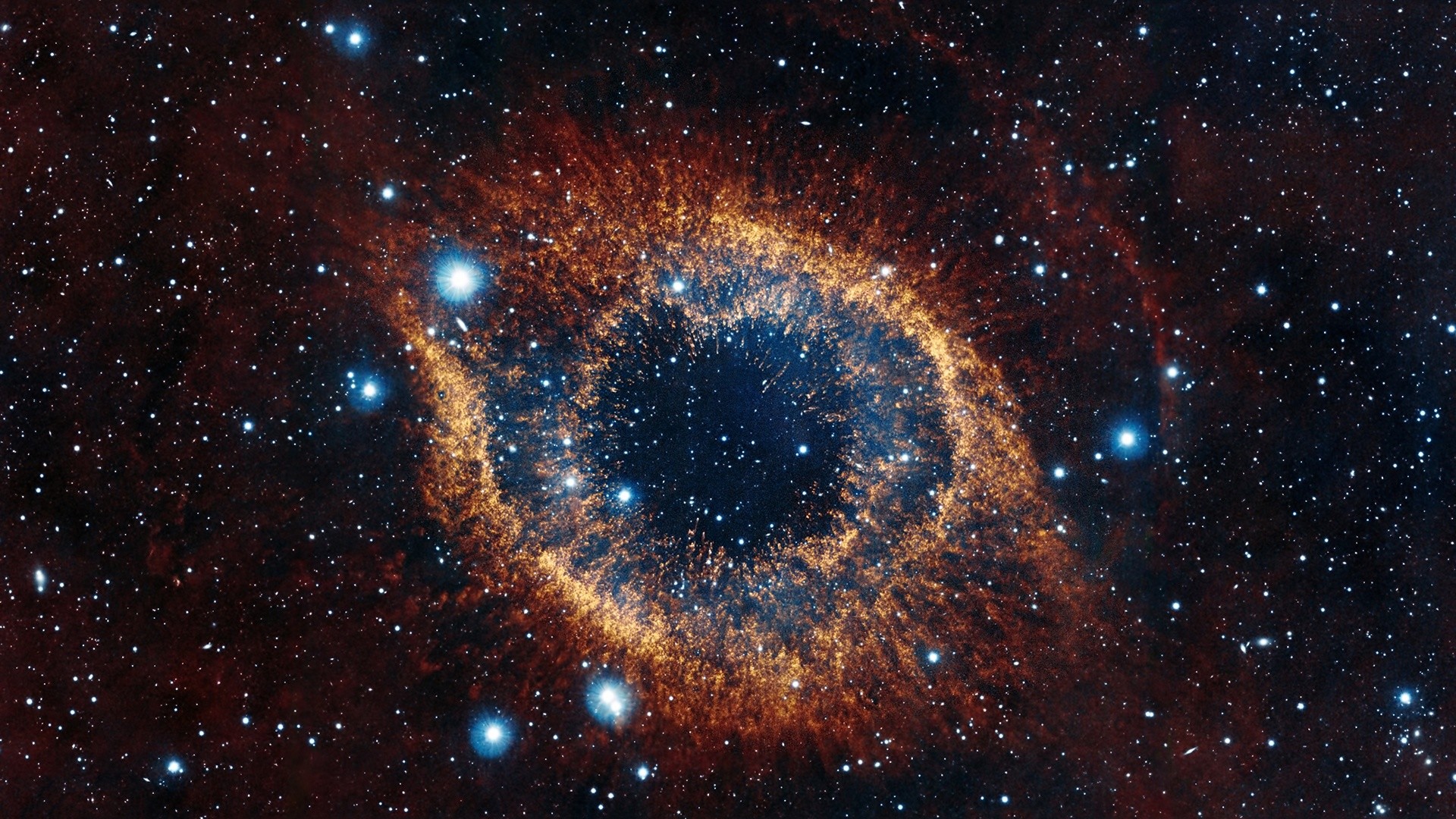 Nebulosa Elica, Occhio di Dio, Nebulosa planetaria, Stelle, Full HD, sfondo per PC