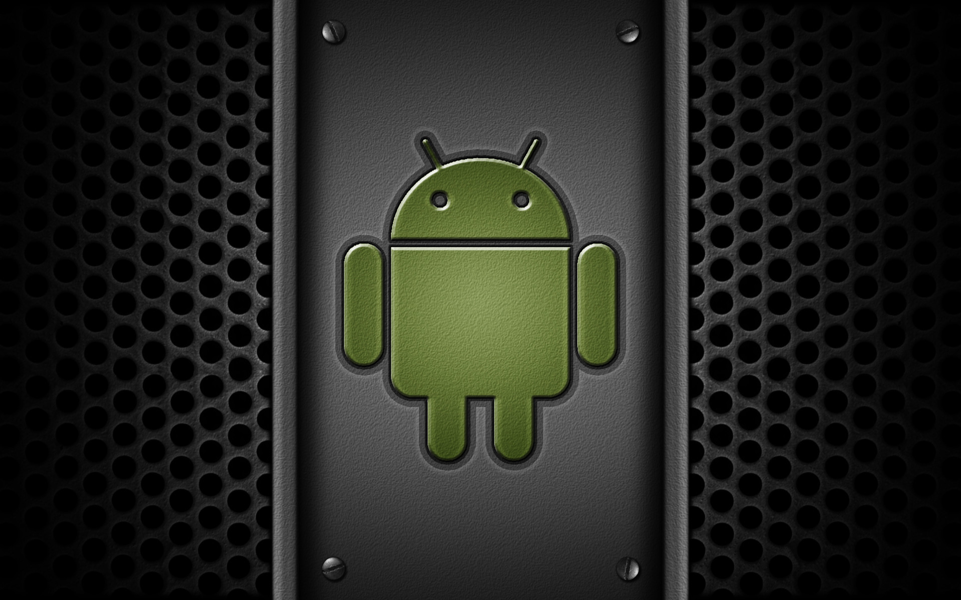 Android, Logo, Griglia metallica, Verde, sfondo per il tuo tablet