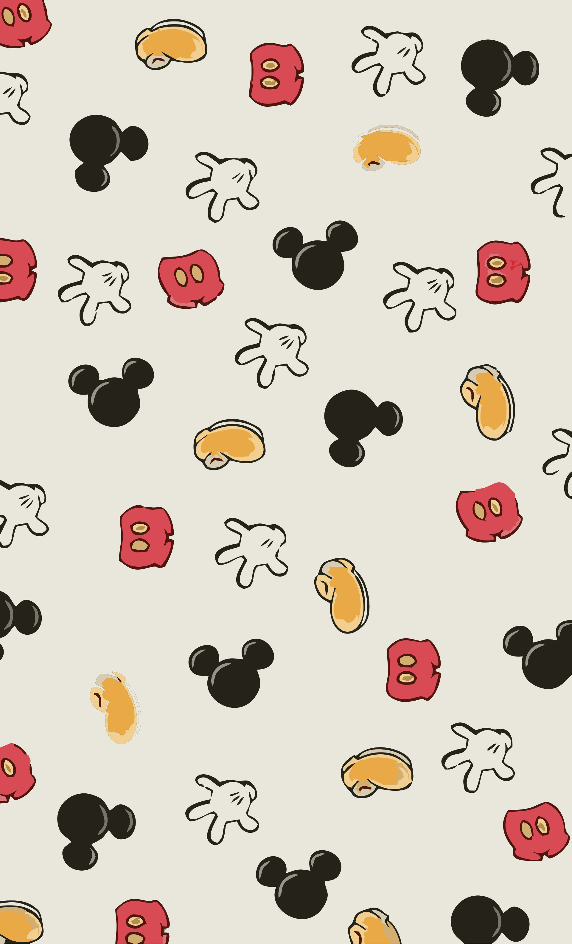 Topolino, Disney, Motivo, Bottoni, sfondo per iPhone e Android