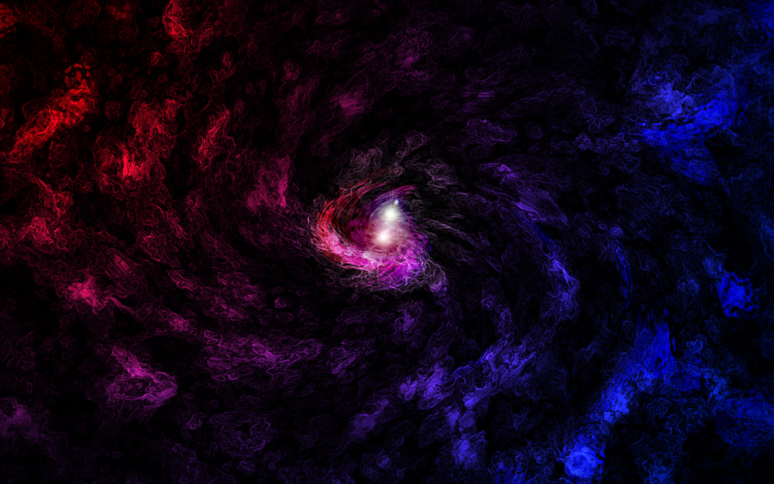 Spirale, Fumo, Rosso e blu, Sfondo scuro, 2560x1600, wallpaper desktop