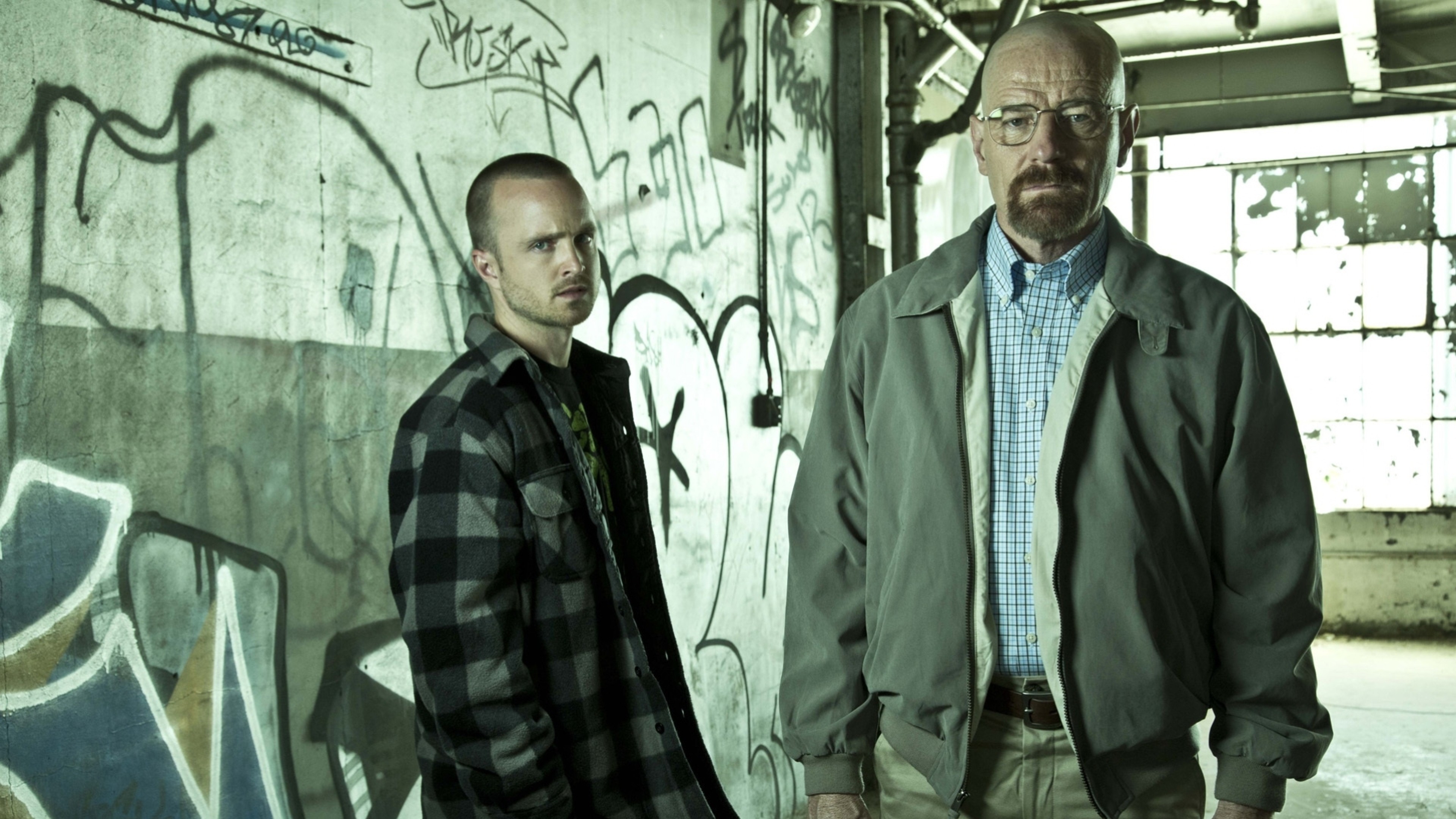 Walter White, Jesse Pinkman, Bryan Cranston, Aaron Paul, Breaking Bad, Graffiti, sfondo per PC