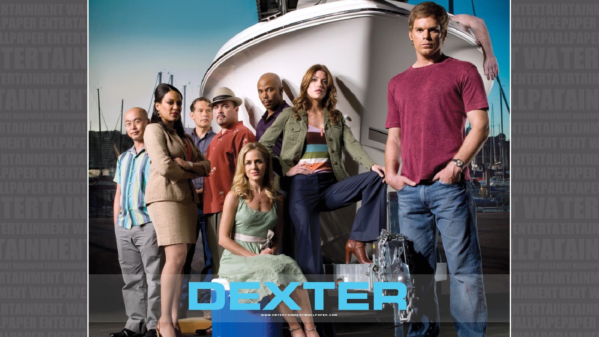 Dexter, Cast, Michael C. Hall, Jennifer Carpenter, Barca, Full HD, sfondo per PC e portatile
