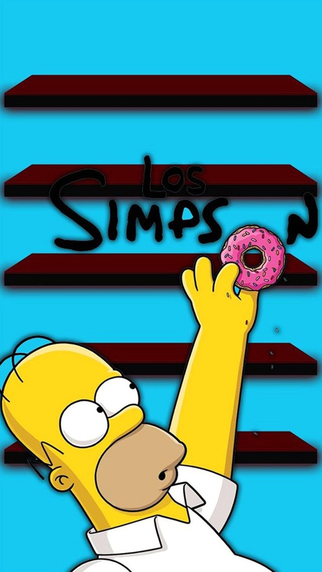 Homer Simpson, I Simpson, Ciambella, Azzurro, sfondo iPhone 5