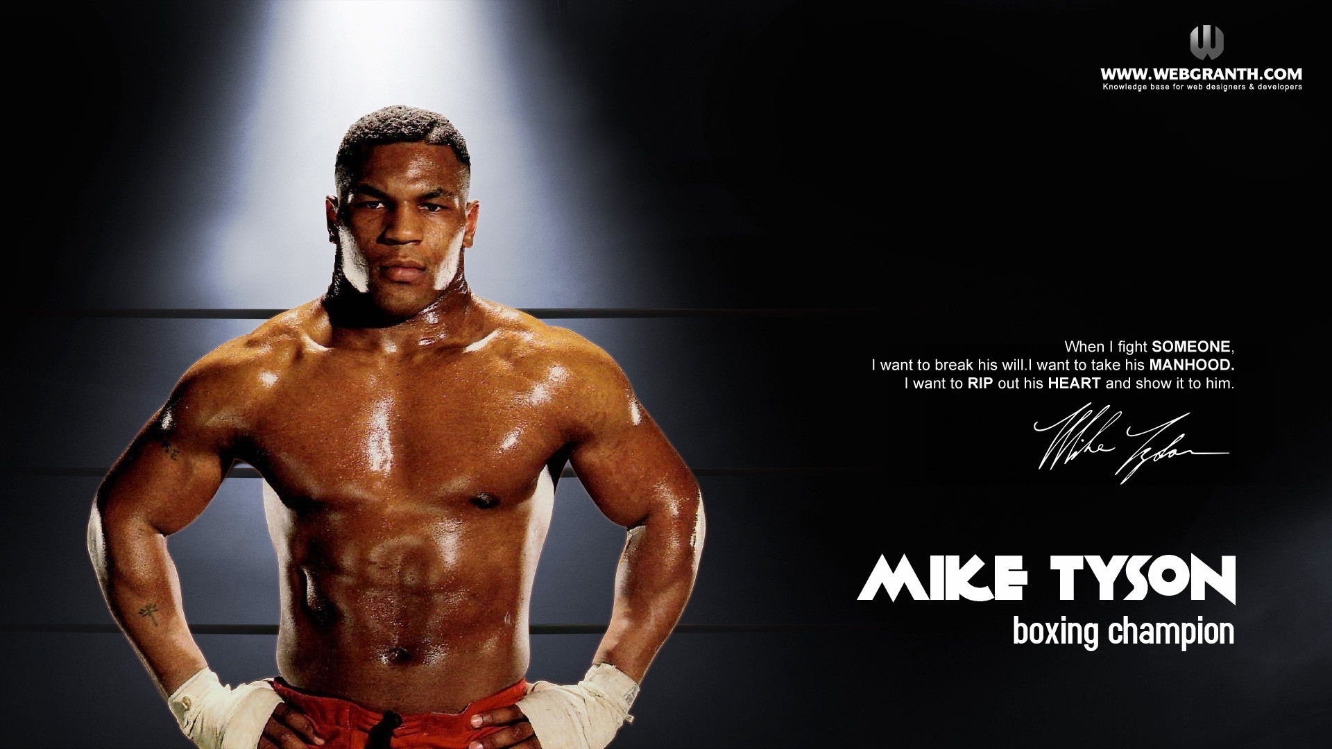 Mike Tyson, Citazione, Firma, Sfondo nero, Pugile, Full HD, wallpaper per computer