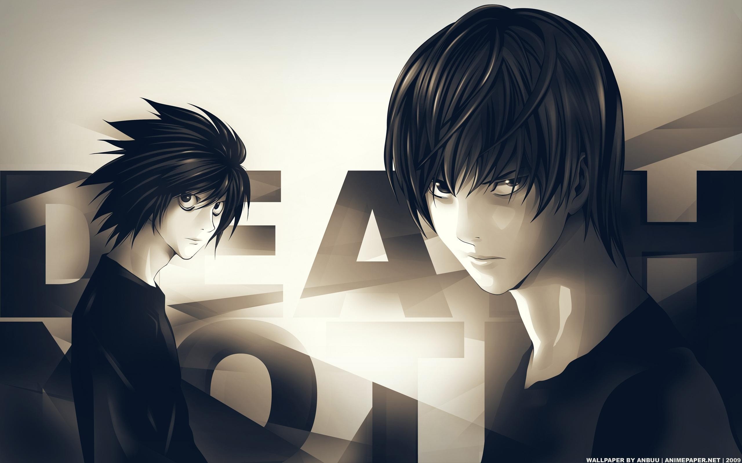 L Lawliet, Light Yagami, Death Note, Anime, 2K, sfondo per PC e portatile