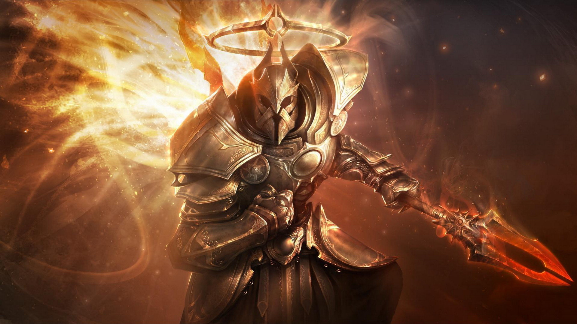 Imperius, Diablo III, Lancia, Luce dorata, Full HD, sfondo per PC