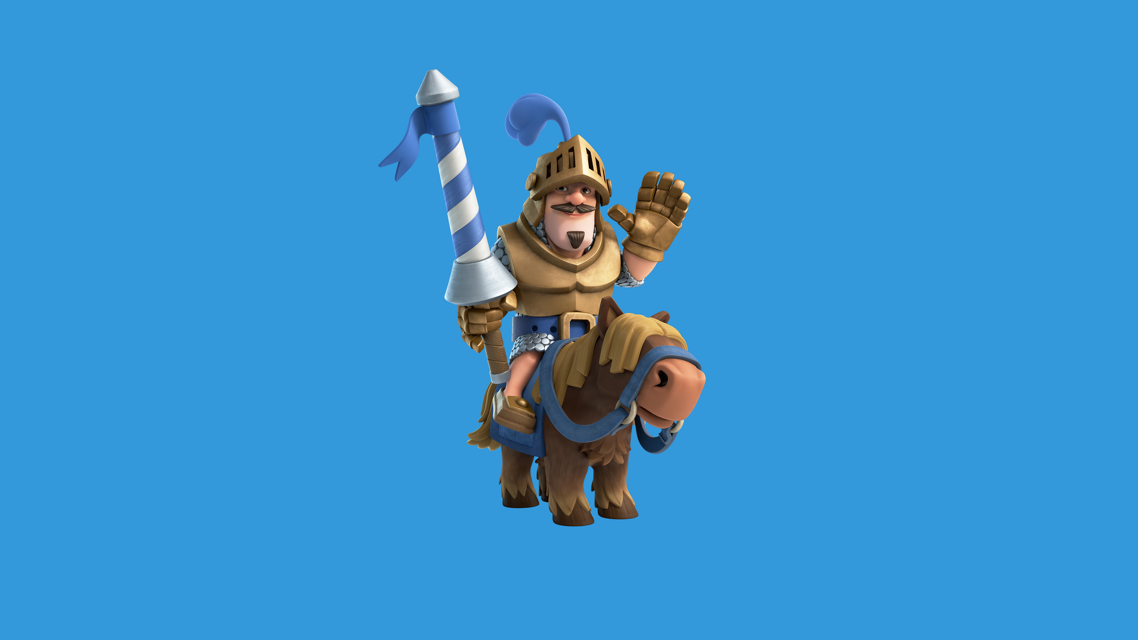 Clash Royale, Principe, Sfondo blu, Minimalista, 4K, wallpaper desktop