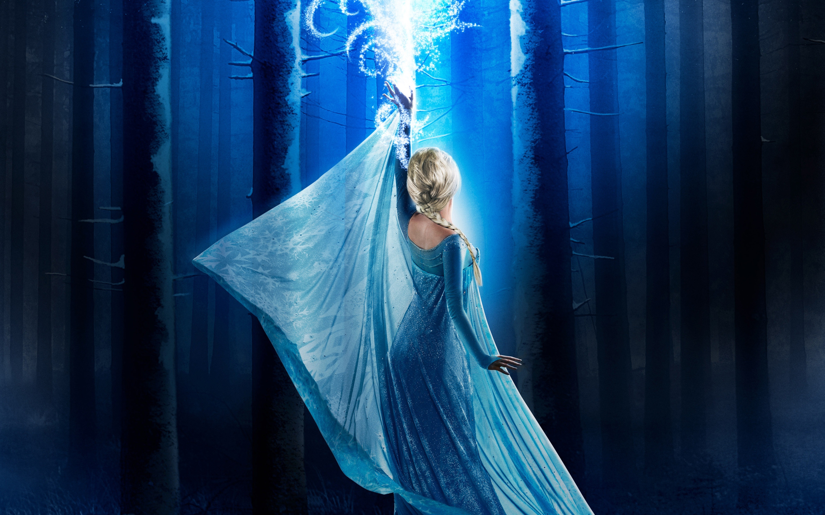 Elsa, C'era una volta, Frozen, Magia del ghiaccio, Foresta, 2880x1800, immagine di sfondo