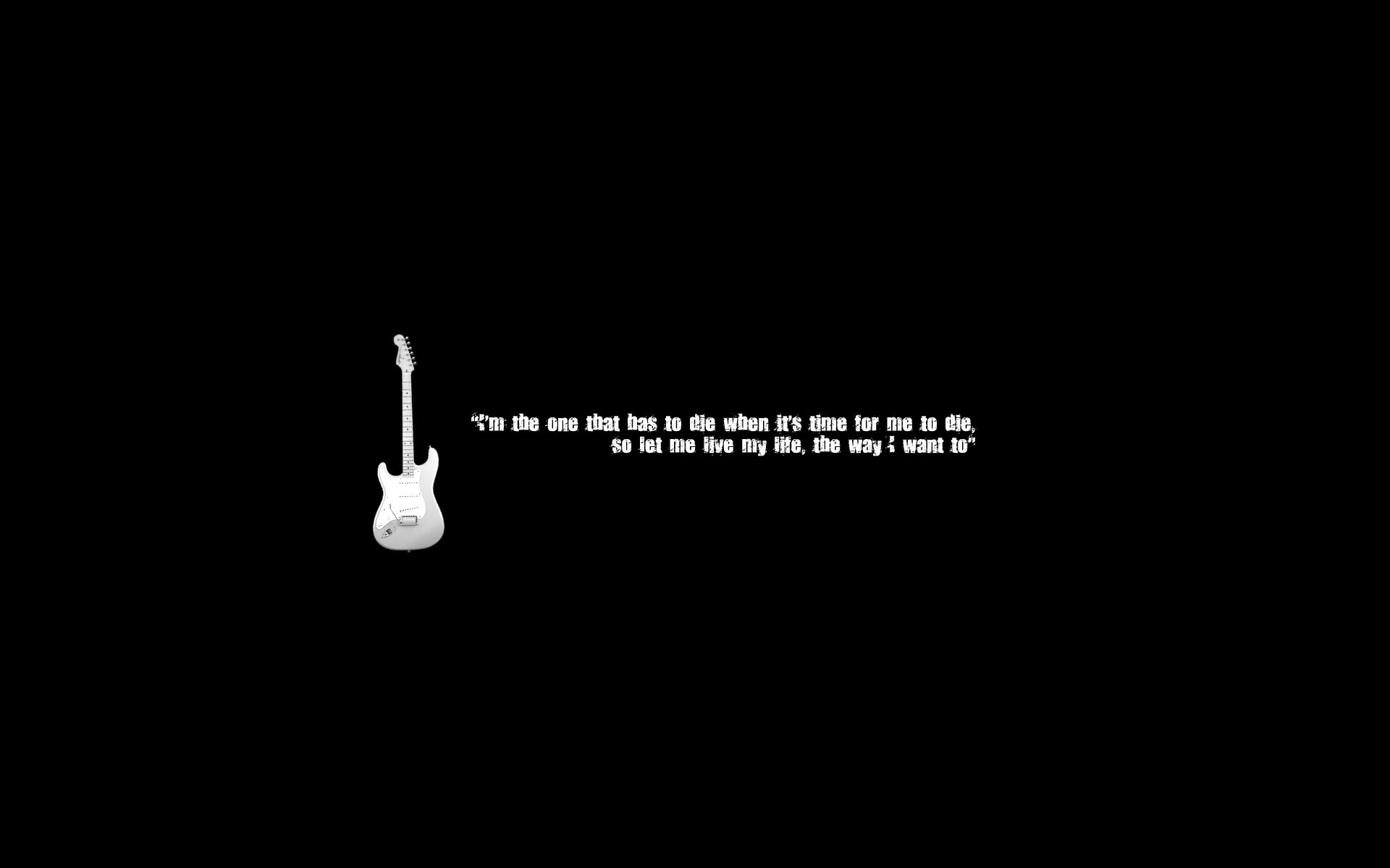 Jimi Hendrix, Citazione, Chitarra, Minimalista, Sfondo nero, Full HD, wallpaper per portatile