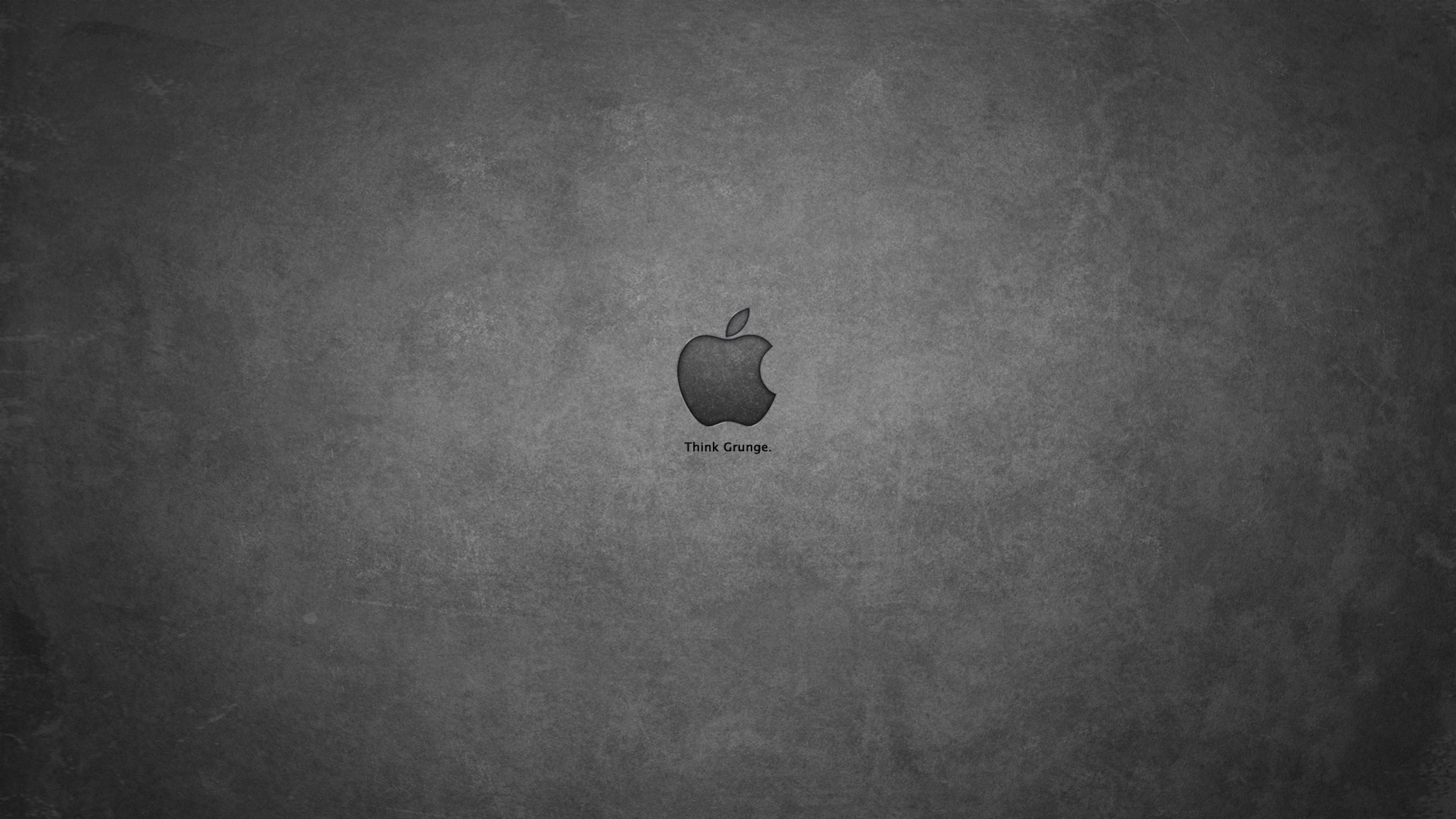 Logo Apple, Think Different, Sfondo grigio, Texture, 4K, wallpaper Mac