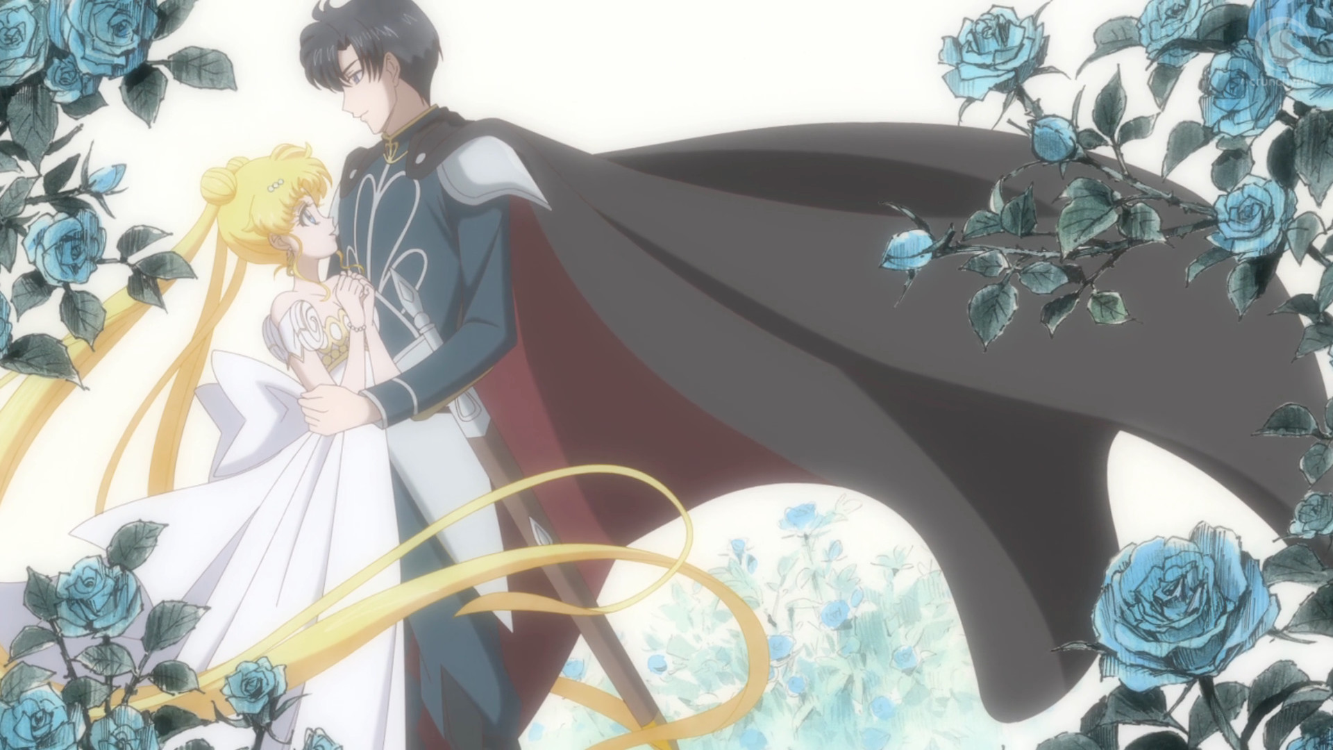 Principessa Serenity, Principe Endymion, Sailor Moon Crystal, Rose blu, sfondo desktop 1080p