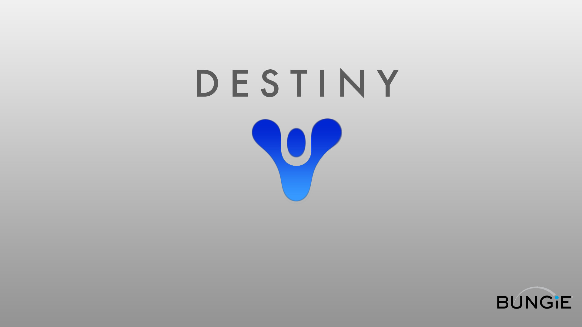 Destiny, Bungie, Logo Destiny, Minimalismo, Sfondo grigio, Full HD, wallpaper desktop
