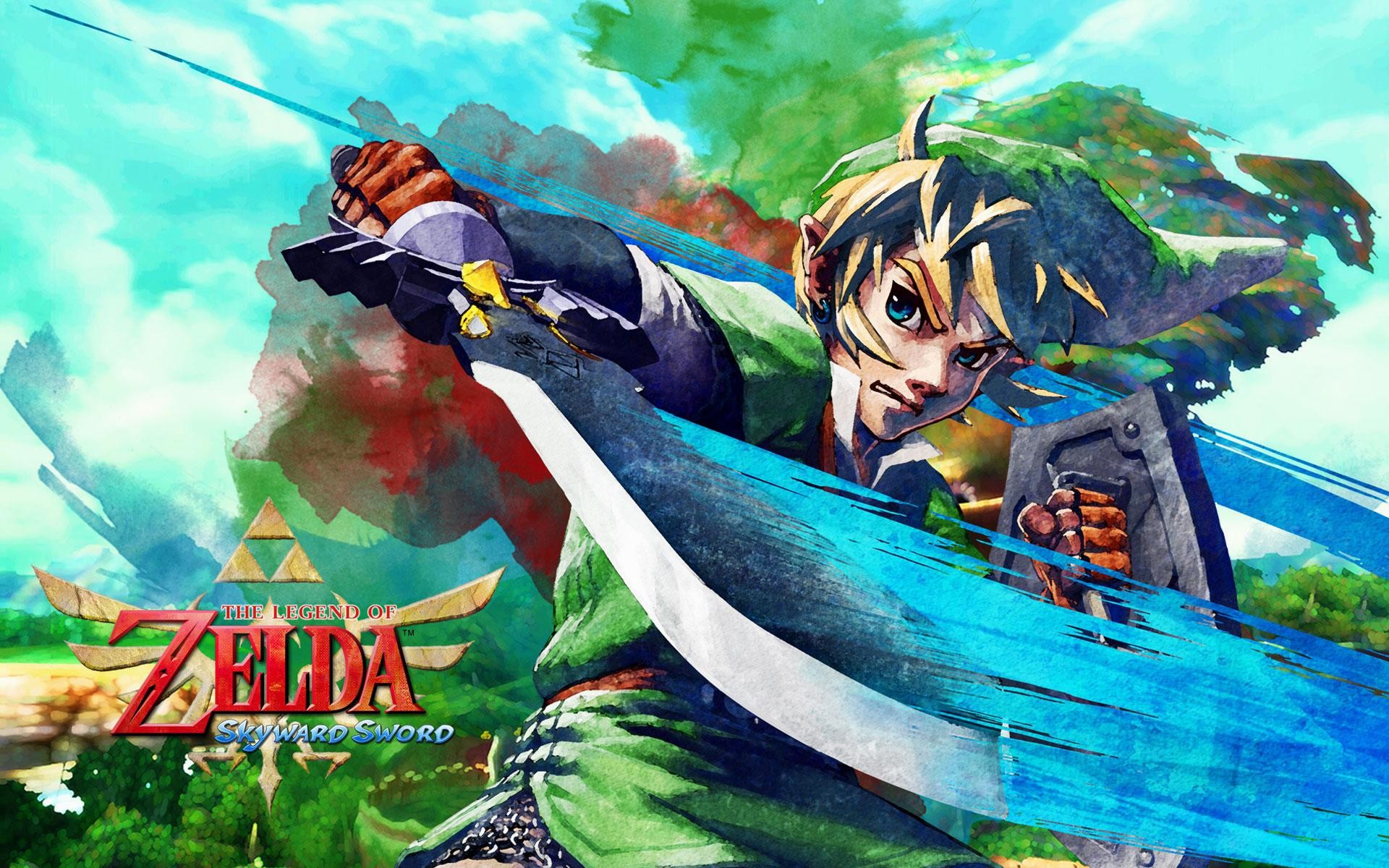 Link, The Legend of Zelda: Skyward Sword, Logo, Spada, 1920x1200, immagine di sfondo