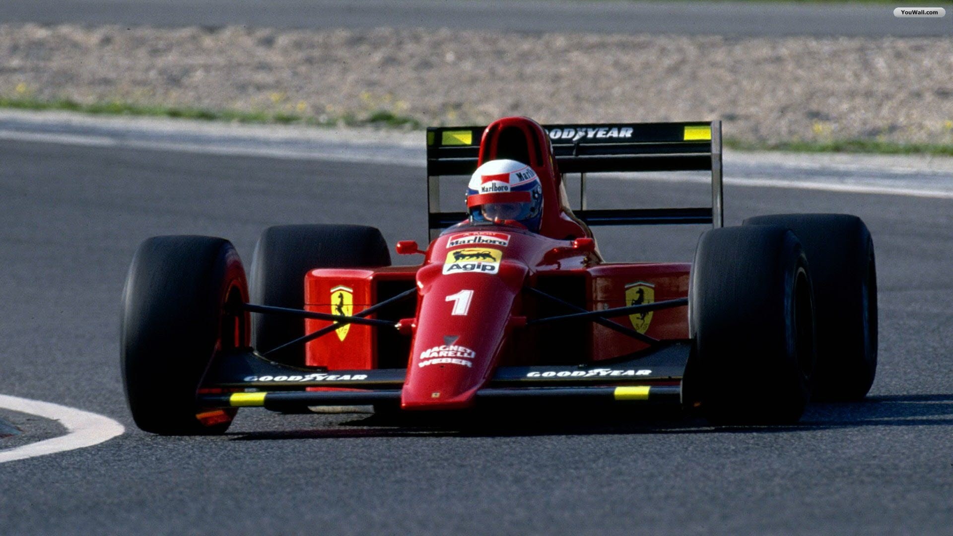 Ferrari 641, Alain Prost, Scuderia Ferrari, Formula 1, Goodyear, sfondo 1920x1080 per PC