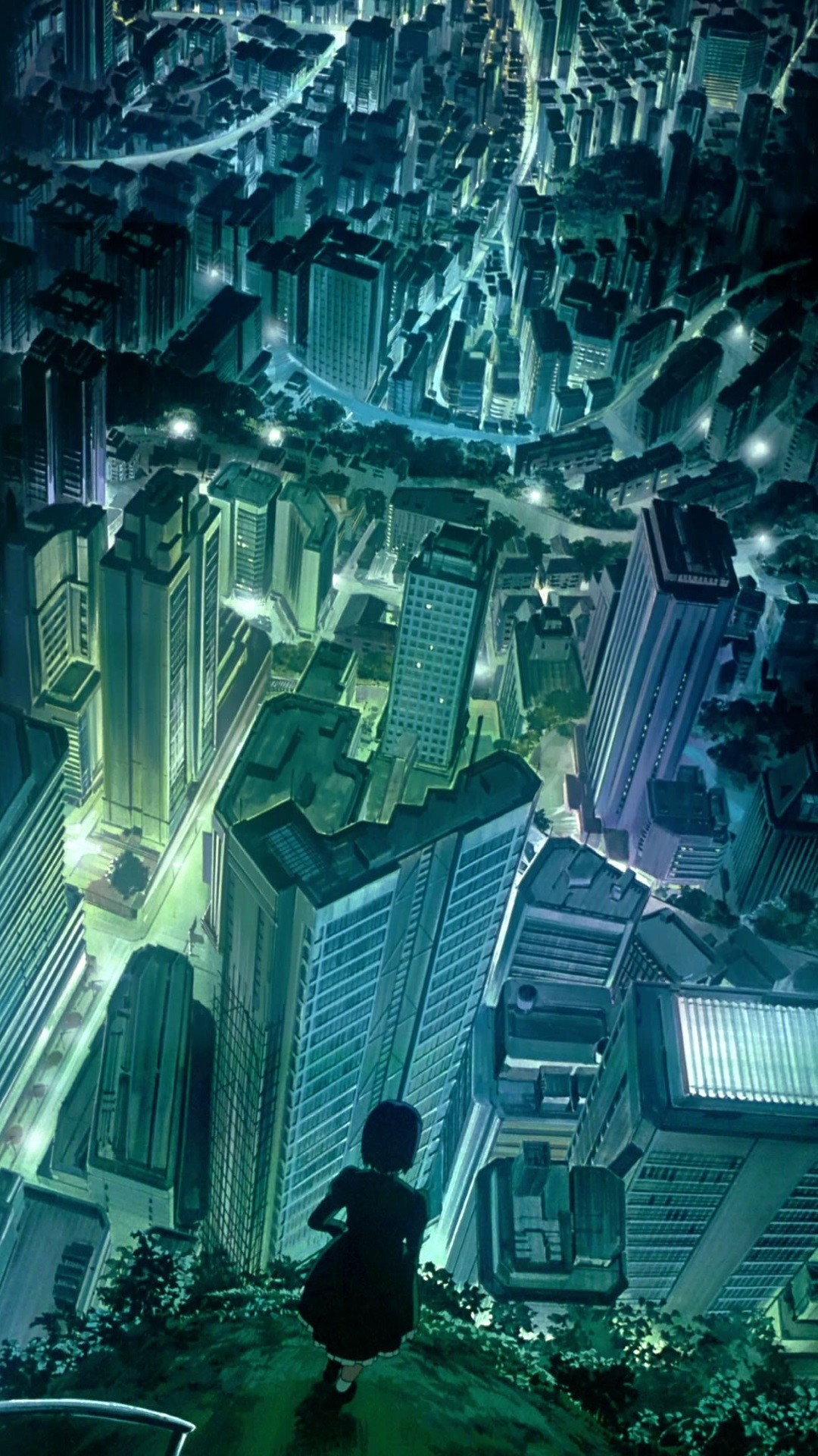 Ghost in the Shell, Città futuristica, Grattacieli, Anime, Full HD, sfondo per smartphone