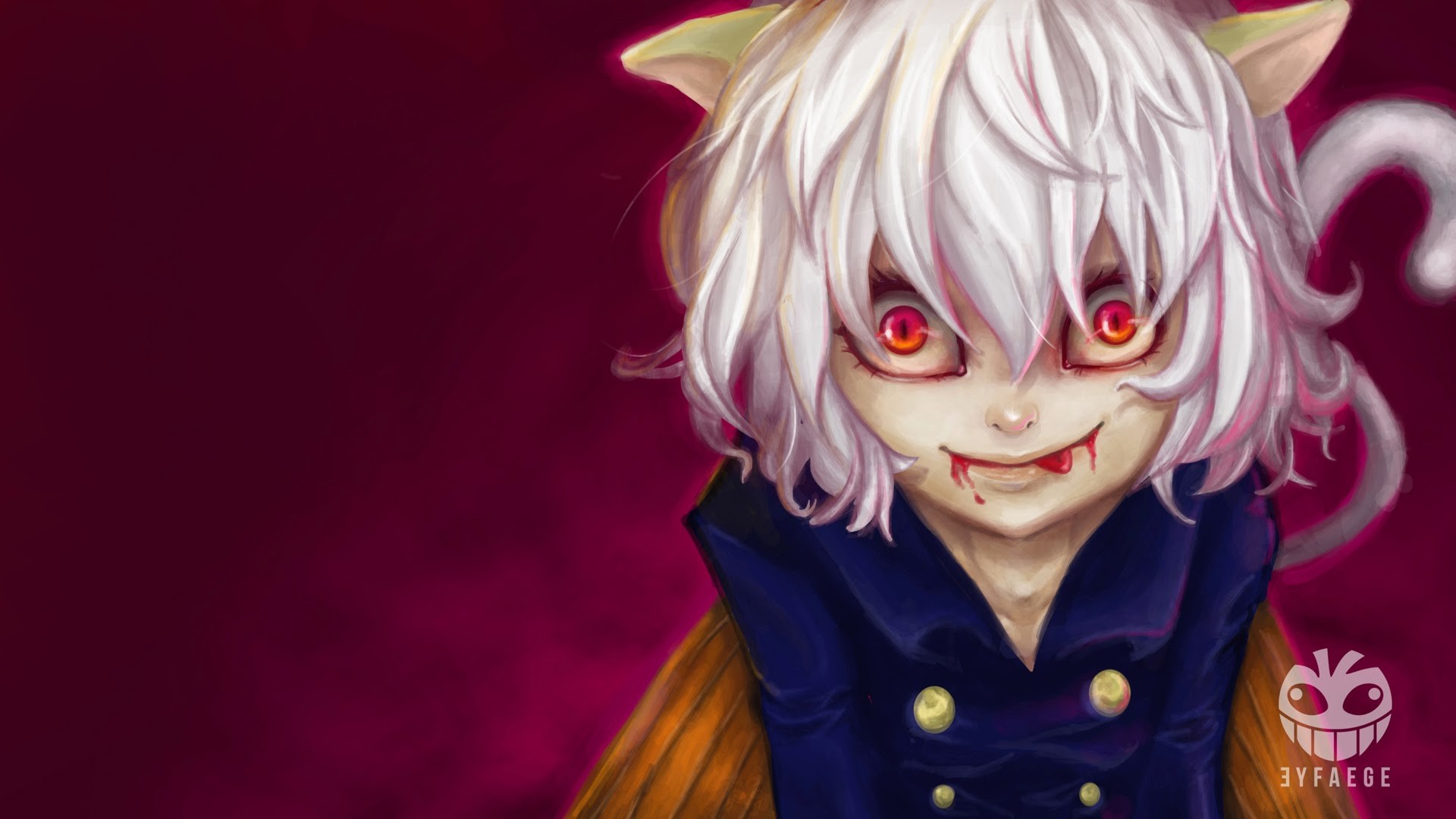 Neferpitou, Hunter x Hunter, Orecchie da gatto, Rosso, Full HD, sfondo per PC